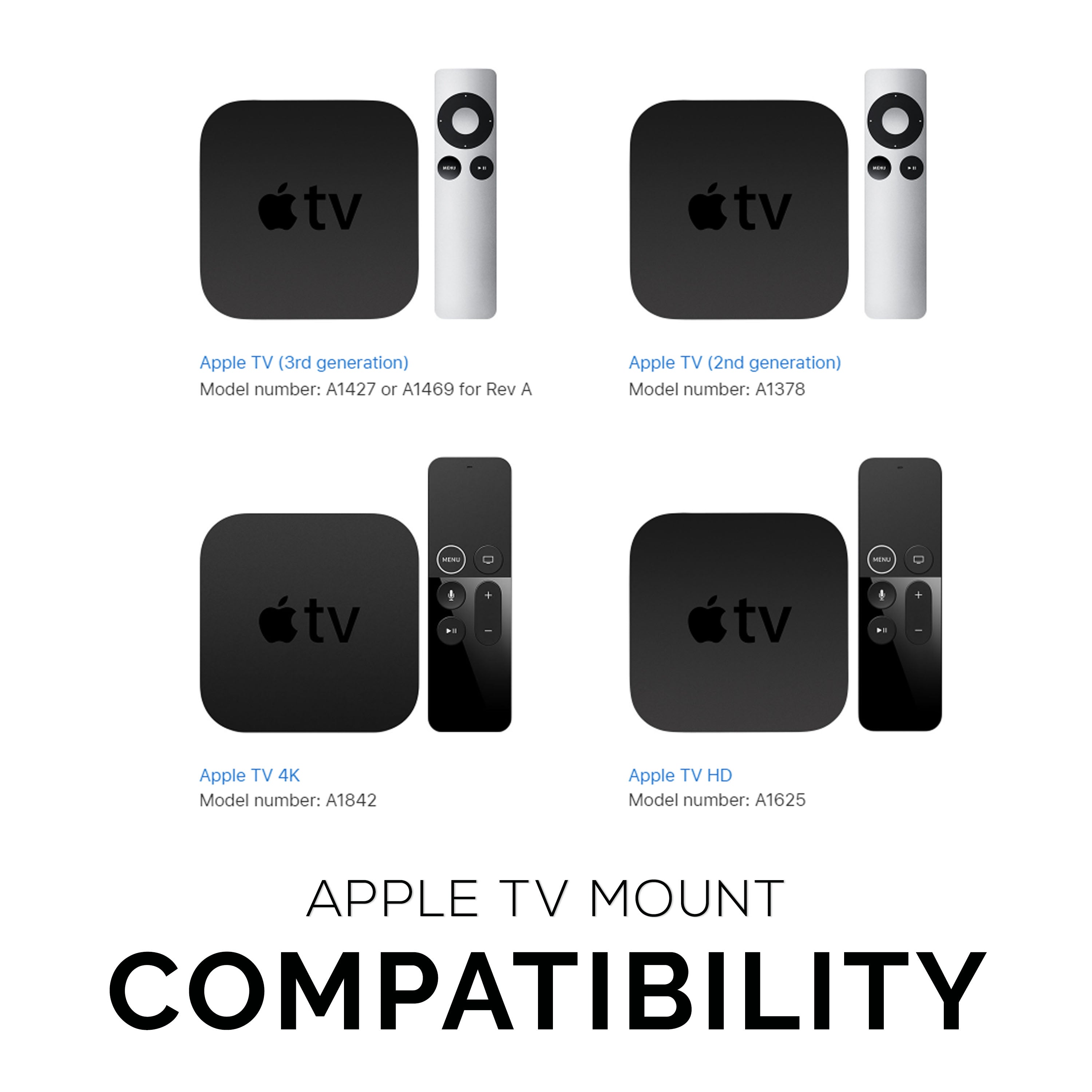Apple TV 4K＆HD粘着壁＆TVマウント-ネジや混乱なし-Brainwavz Audio