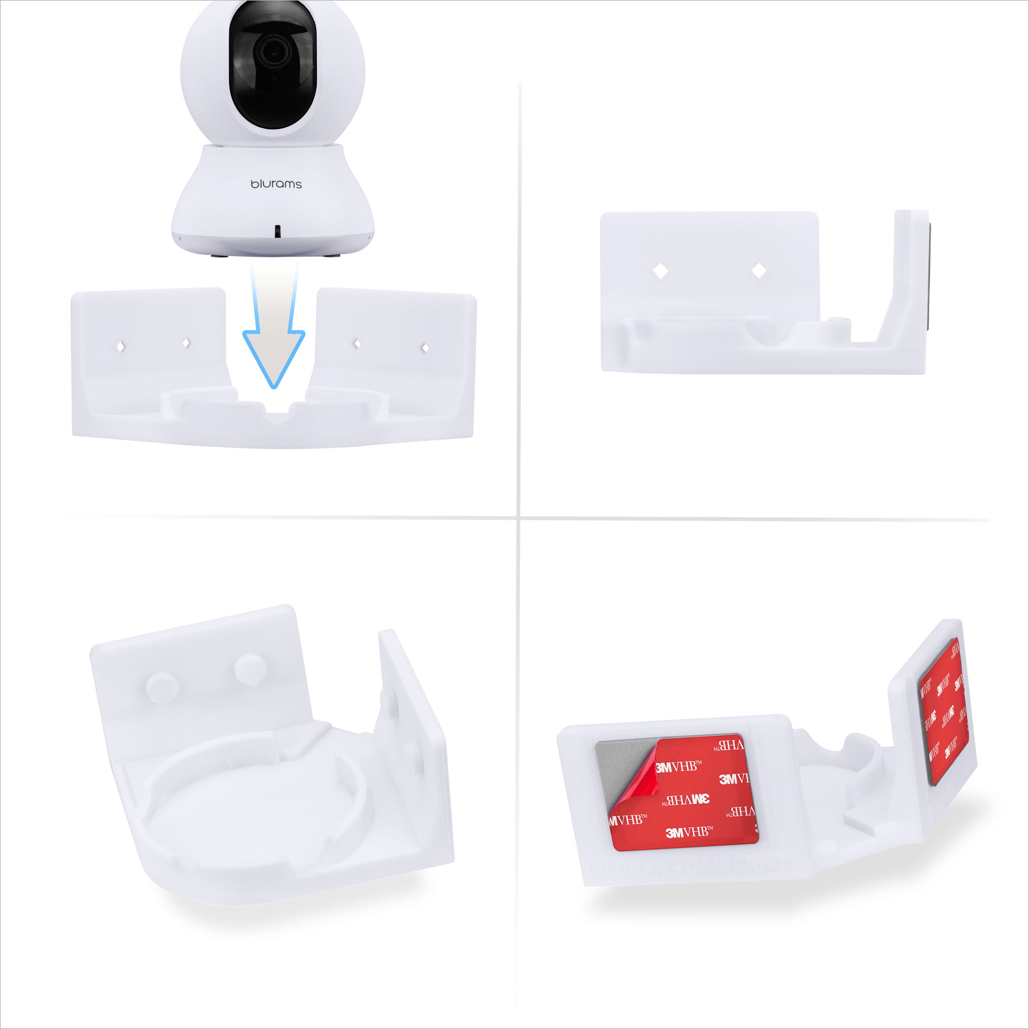 Corner Wall Mount for Blurams A31 2K Security Camera, Adhesive Security Camera Holder Bracket, Reduce Blind Spots &amp; Clutter, Adhesive &amp; Screw-In Mounting