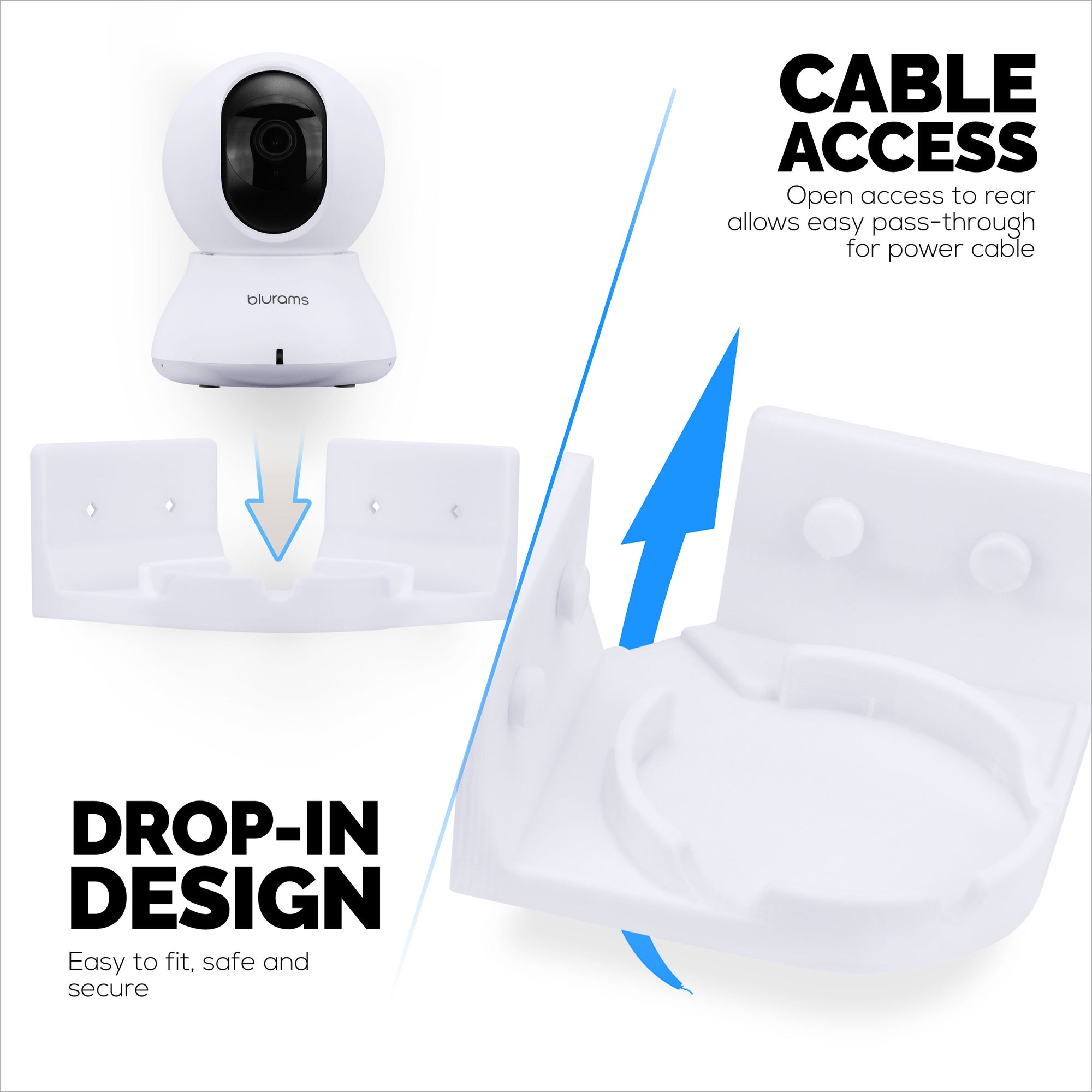 Corner Wall Mount for Blurams A31 2K Security Camera, Adhesive Security Camera Holder Bracket, Reduce Blind Spots &amp; Clutter, Adhesive &amp; Screw-In Mounting