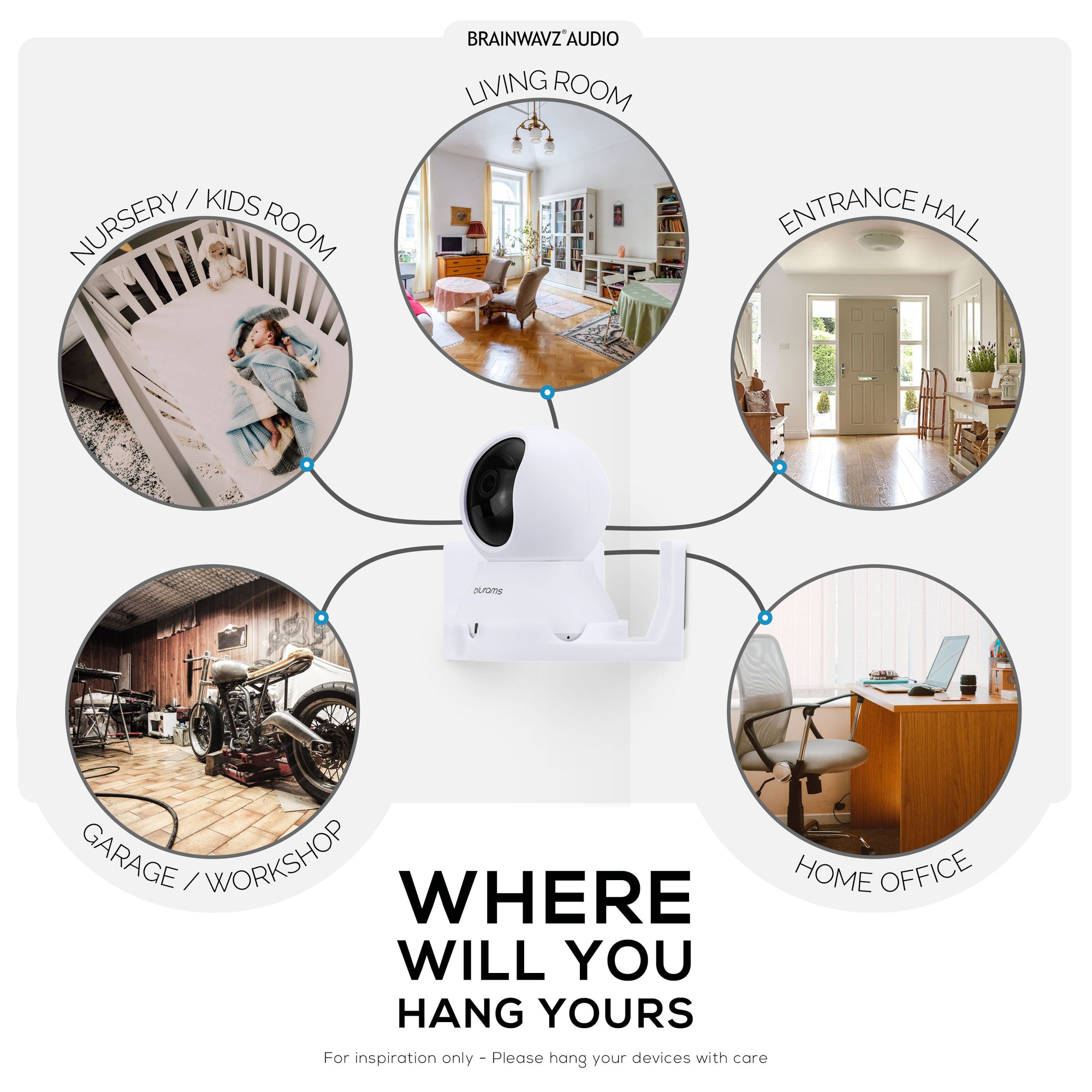 Corner Wall Mount for Blurams A31 2K Security Camera, Adhesive Security Camera Holder Bracket, Reduce Blind Spots &amp; Clutter, Adhesive &amp; Screw-In Mounting