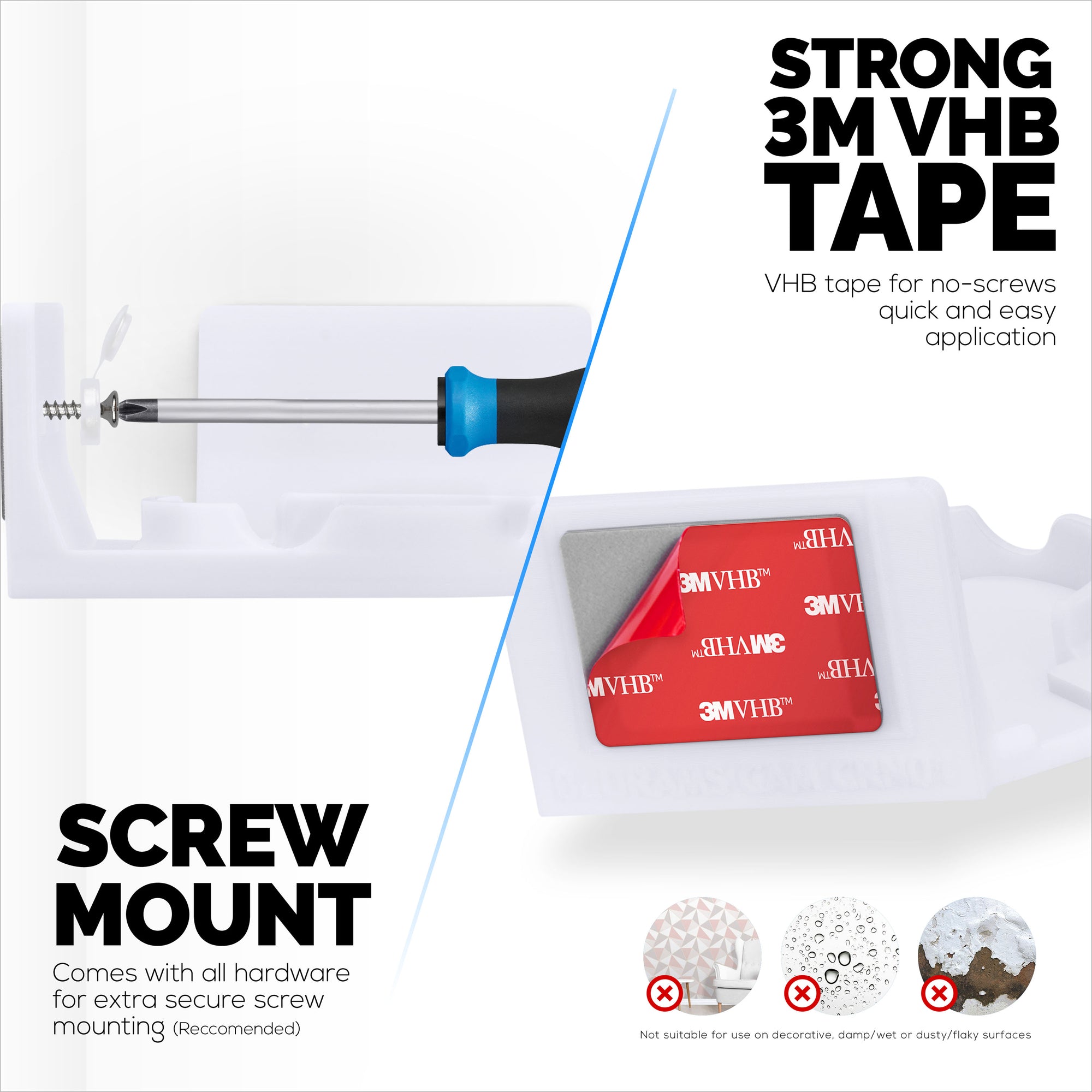 Corner Wall Mount for Blurams A31 2K Security Camera, Adhesive Security Camera Holder Bracket, Reduce Blind Spots &amp; Clutter, Adhesive &amp; Screw-In Mounting