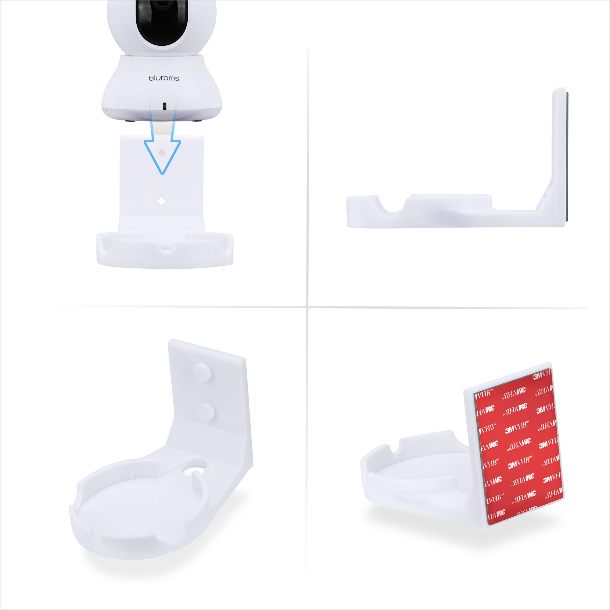 Wall Mount for Blurams A31 2K Security Camera, Adhesive Security Camera Holder Bracket, Reduce Blind Spots &amp; Clutter, Adhesive &amp; Screw-In Mounting