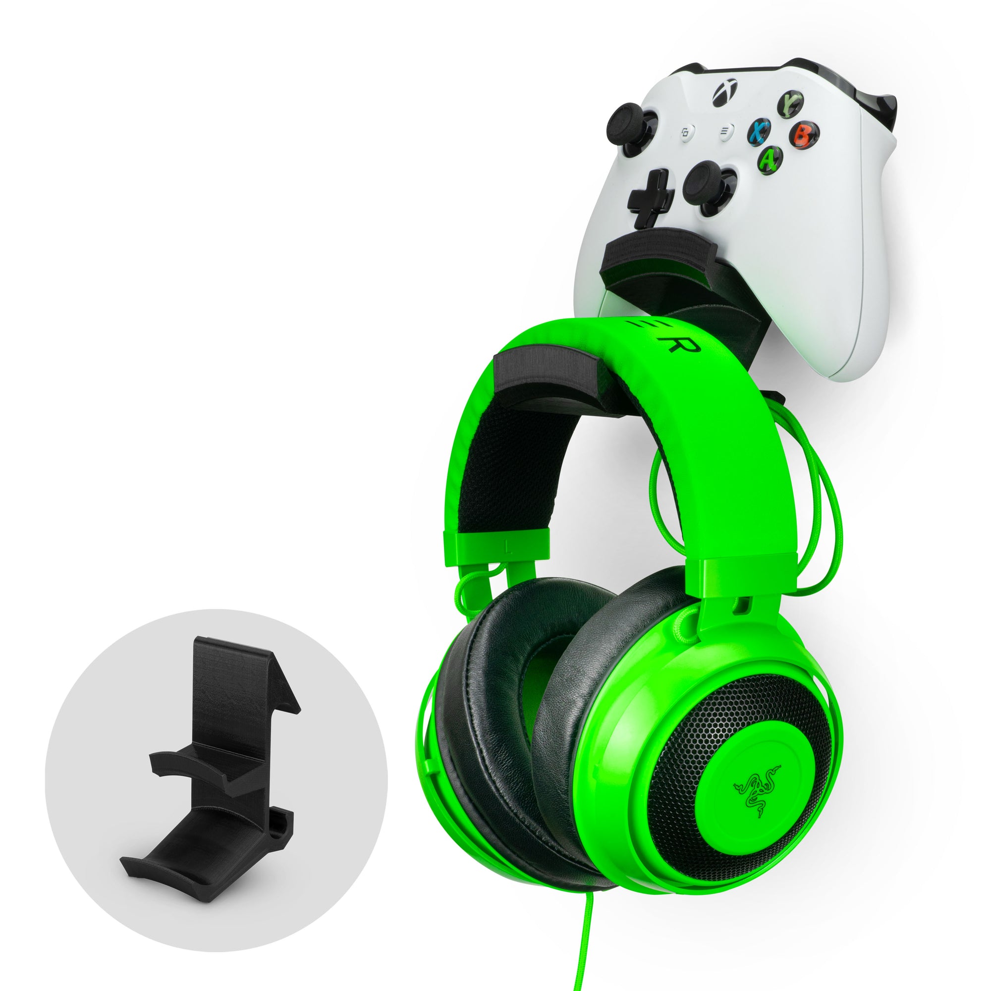The Colossus - Headphone and Universal Game Controller Hanger - Adhesive Mount, No Mess & No Screws