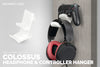 The Colossus - Soporte universal para auriculares y controlador de juegos - Soporte adhesivo, sin ensuciar ni tornillos