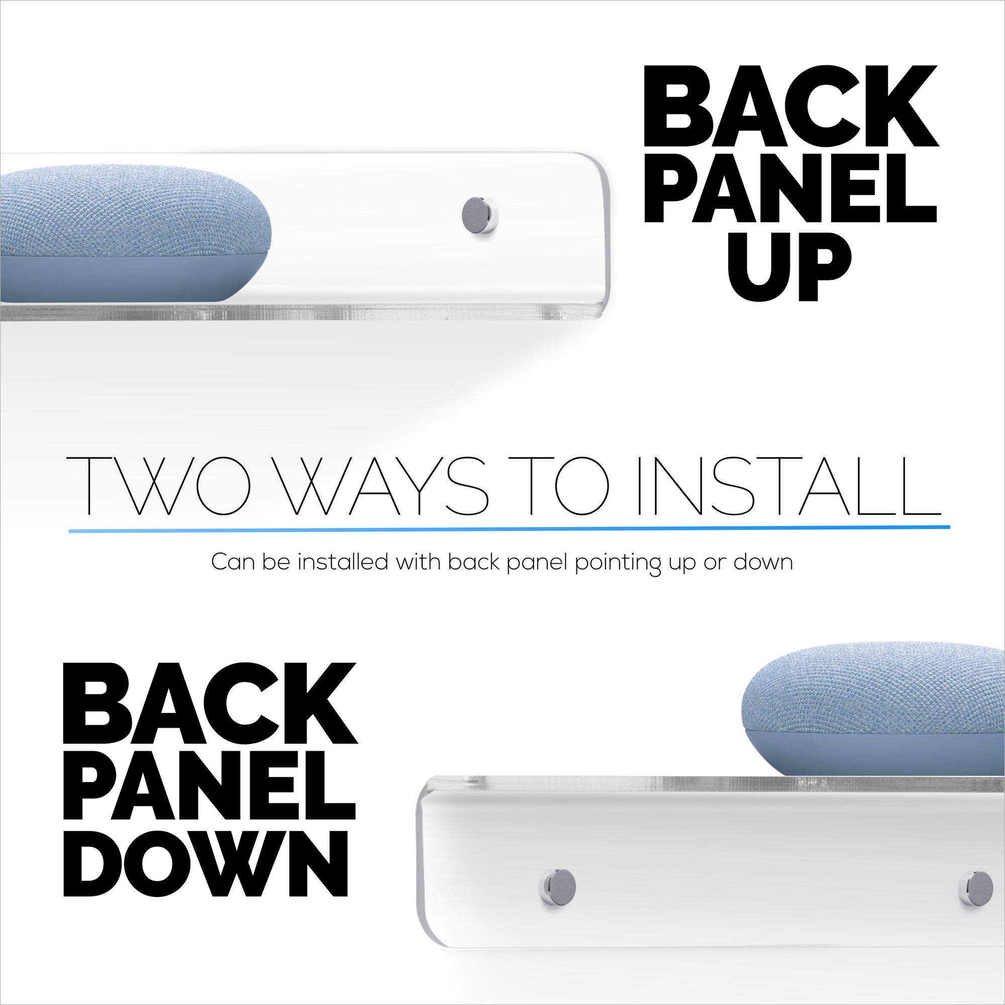 2-Pack 10” Corner Floating Shelf for Speakers, Books, Decor, Plants, Cameras, Photos, Kitchen, Bathroom, Routers &amp; More Universal Small Holder Acrylic Wall Shelves