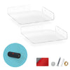 2-Pack 8” Corner Floating Shelf for Speakers, Books, Decor, Plants, Cameras, Photos, Kitchen, Bathroom, Routers &amp; More Universal Small Holder Acrylic Wall Shelves