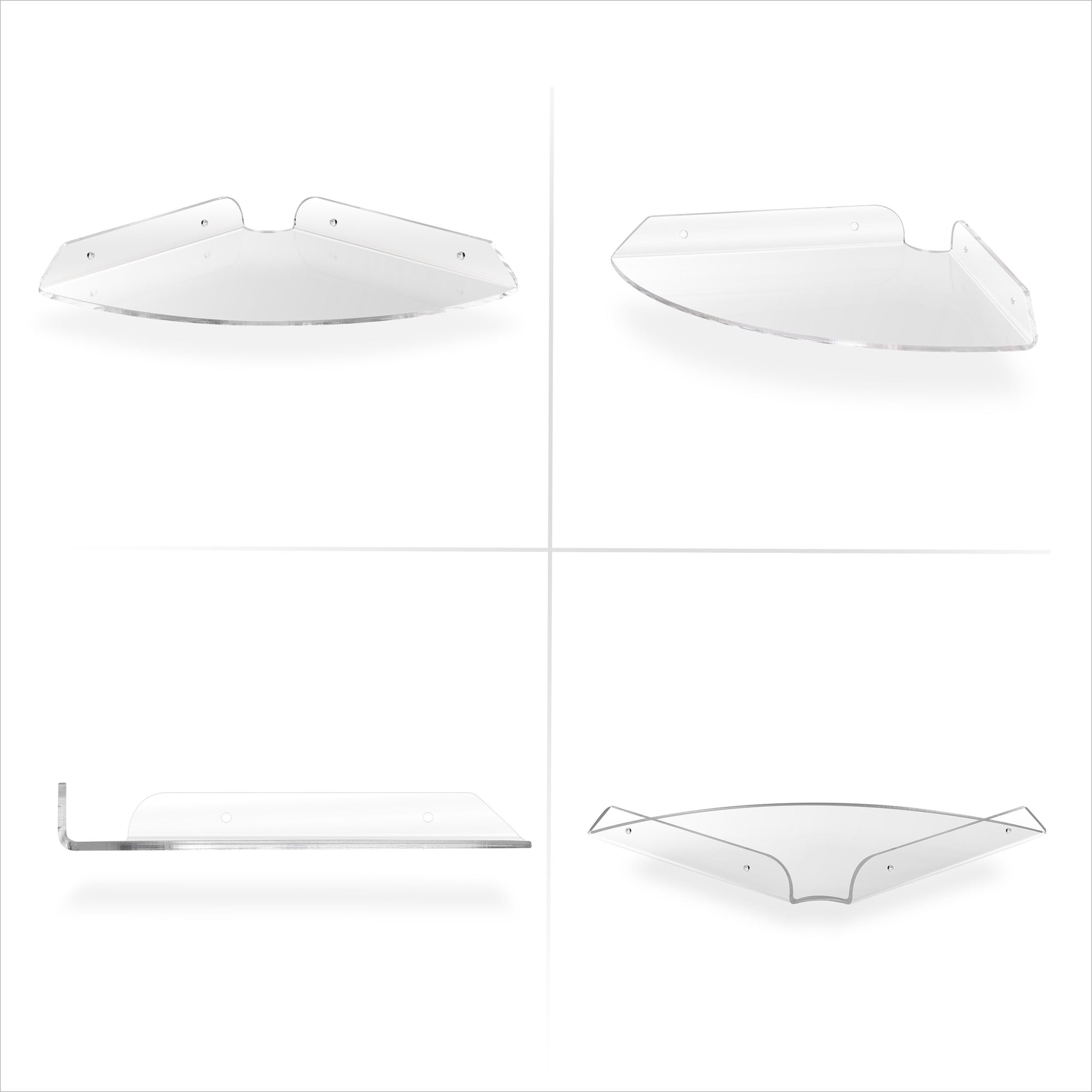 2-Pack 8.5” Small Corner Shelf Wall Mount for Baby Monitors, Cameras, Speakers, Sonos, Decor, Plants, Photos, Kitchen, Bathroom, Routers, Cable Box &amp; More Universal Holder Acrylic Floating Shelves