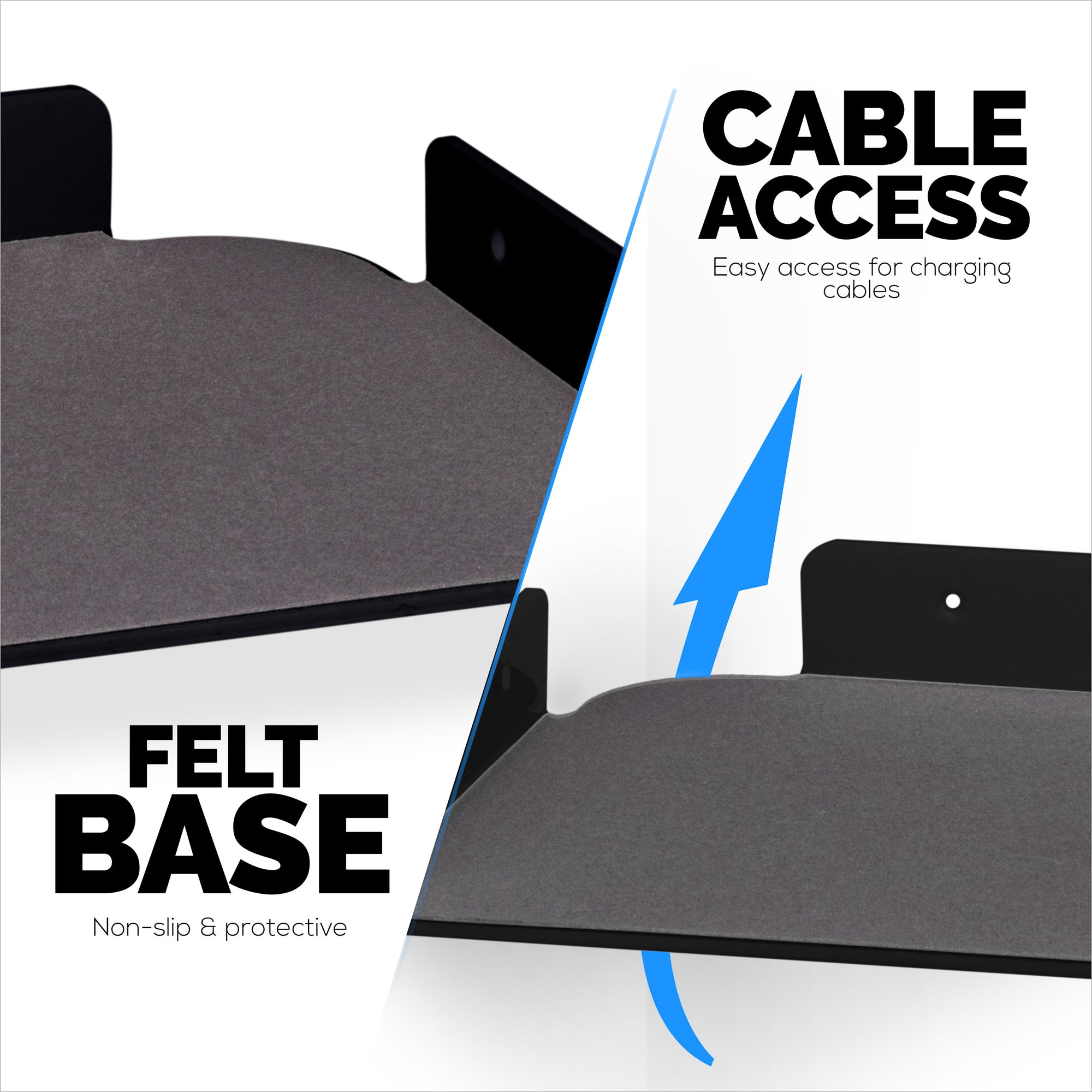 2-Pack 9.5” Small Corner Shelf Wall Mount for Baby Monitors, Cameras, Speakers, Sonos, Decor, Plants, Photos, Kitchen, Bathroom, Routers, Cable Box &amp; More Universal Holder Acrylic Floating Shelves