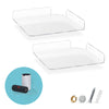 2-Pack 9.5” Small Corner Shelf Wall Mount for Baby Monitors, Cameras, Speakers, Sonos, Decor, Plants, Photos, Kitchen, Bathroom, Routers, Cable Box &amp; More Universal Holder Acrylic Floating Shelves