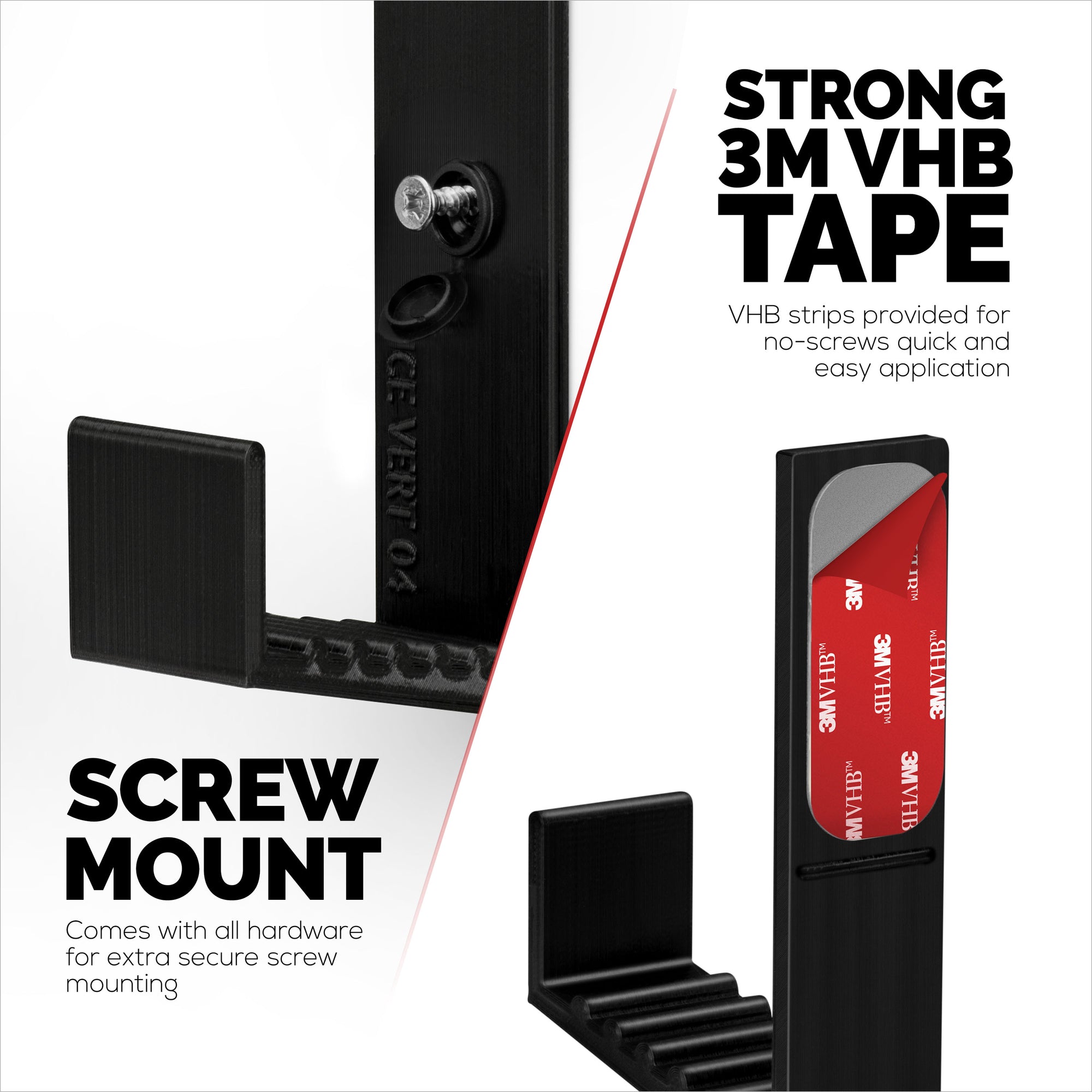 2.5&quot; Cable Box Wall Mount Hanger Holder, Adhesive &amp; Screw-In, for Routers, Laptops, Modem, Mesh Wifi, Apple TV, Network Switch &amp; More