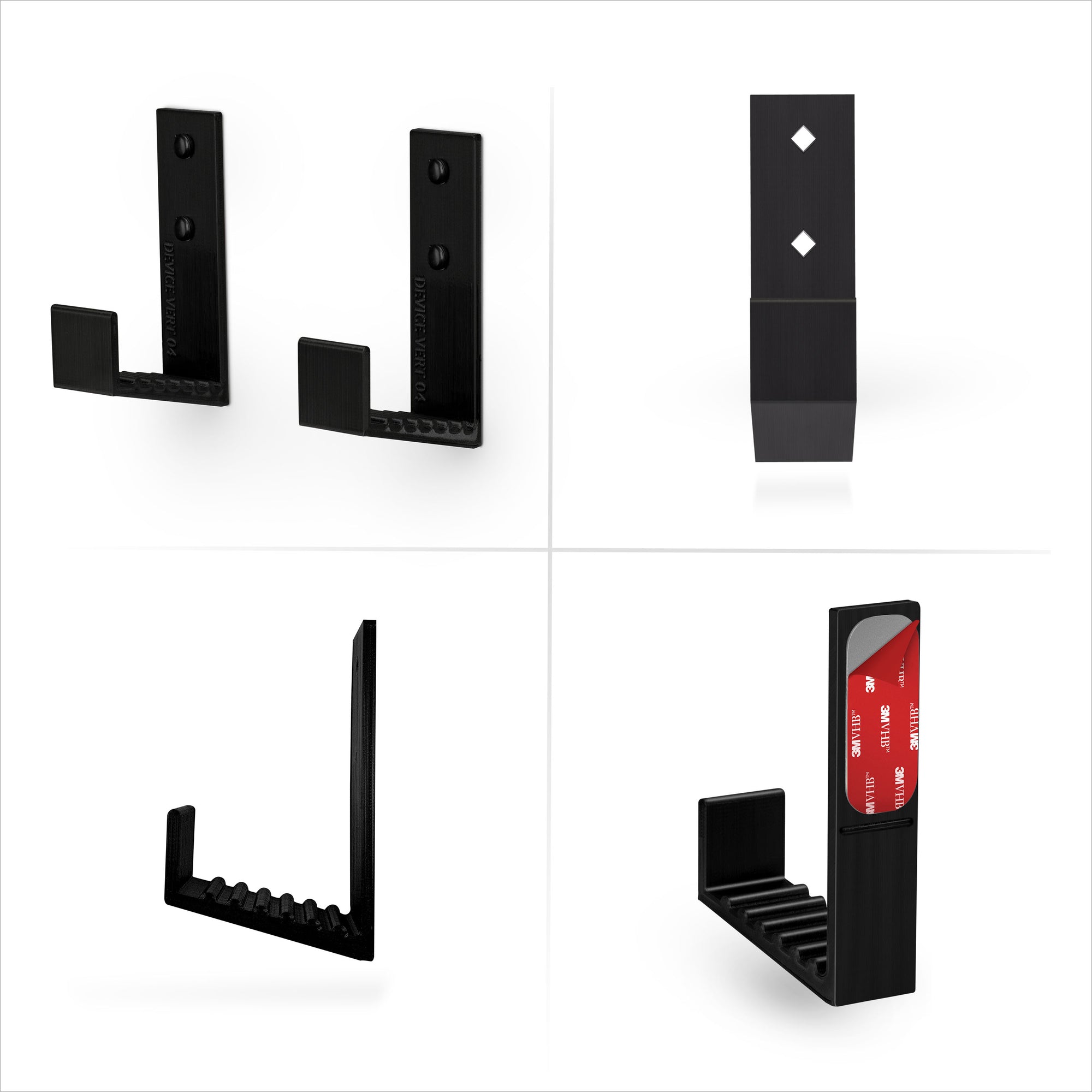 2.5&quot; Cable Box Wall Mount Hanger Holder, Adhesive &amp; Screw-In, for Routers, Laptops, Modem, Mesh Wifi, Apple TV, Network Switch &amp; More