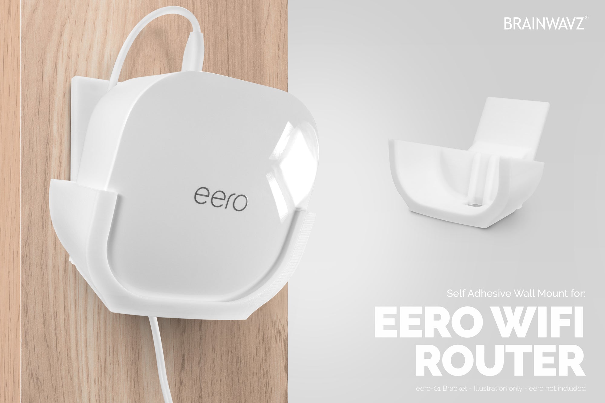 Eero Mesh Adhesive Angled Wall Mount Holder - Easy To Install