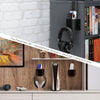 Elephant HP - Soporte de montaje en pared para auriculares y TV con mando a distancia/teléfono, organizador de almacenamiento de accesorios, colgador universal para auriculares