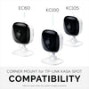 Rohový nástěnný držák pro bezpečnostní kameru Kasa Spot KC100, KC105, EC60 (2 balení) – držák na lepidlo, držák bez potíží, silná páska 3M VHB, žádné šrouby, žádná nepořádná instalace
