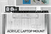 Laptophouder voor onder bureau Doorzichtige montage VHB en inschroefbare apparaten zoals laptops Macbooks Surface Keyboard Routers Modems Kabelbox Netwerkschakelaar & meer
