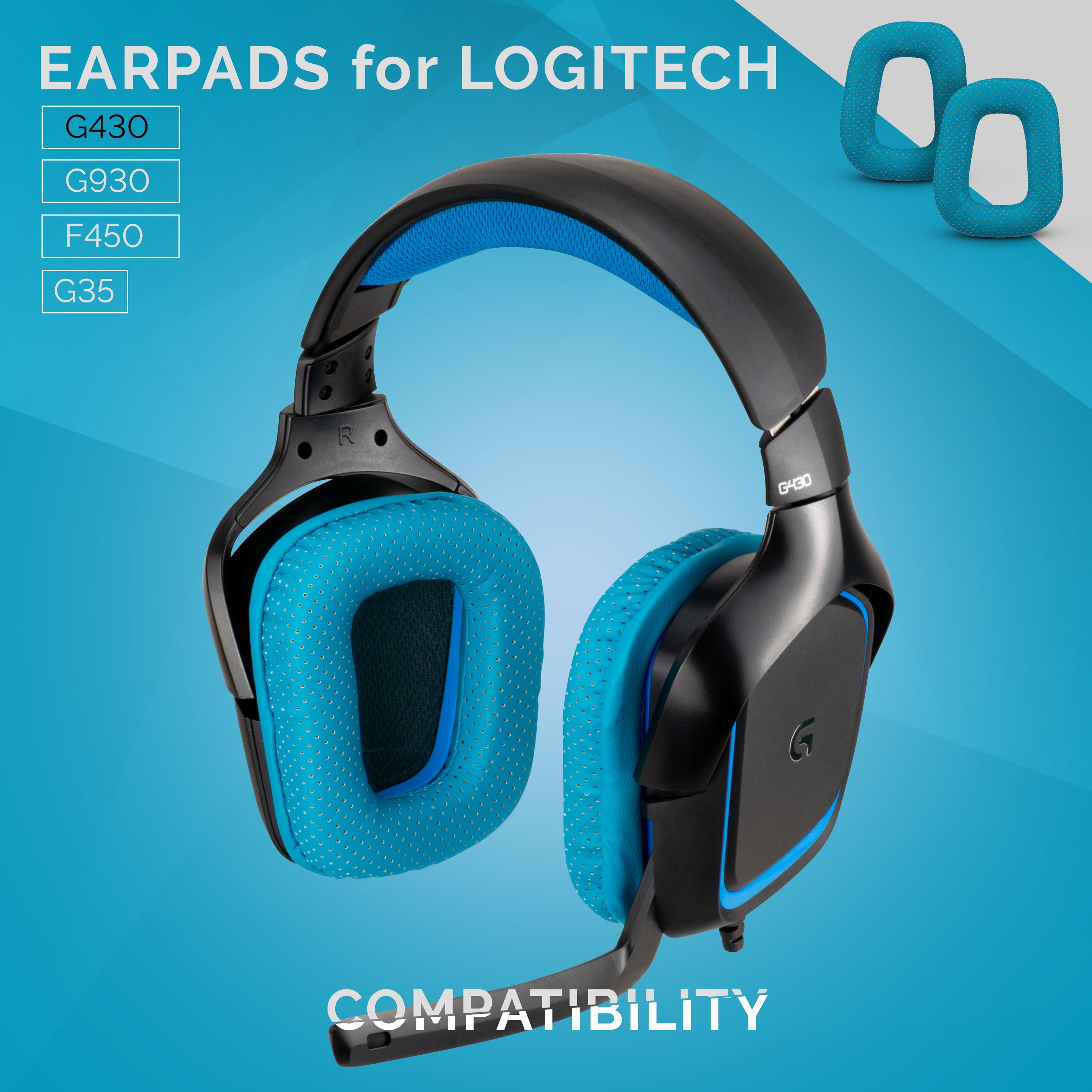 Logitech G430 G35 G930 F450 Earpads - Premium Upgraded Mat - Brainwavz Audio
