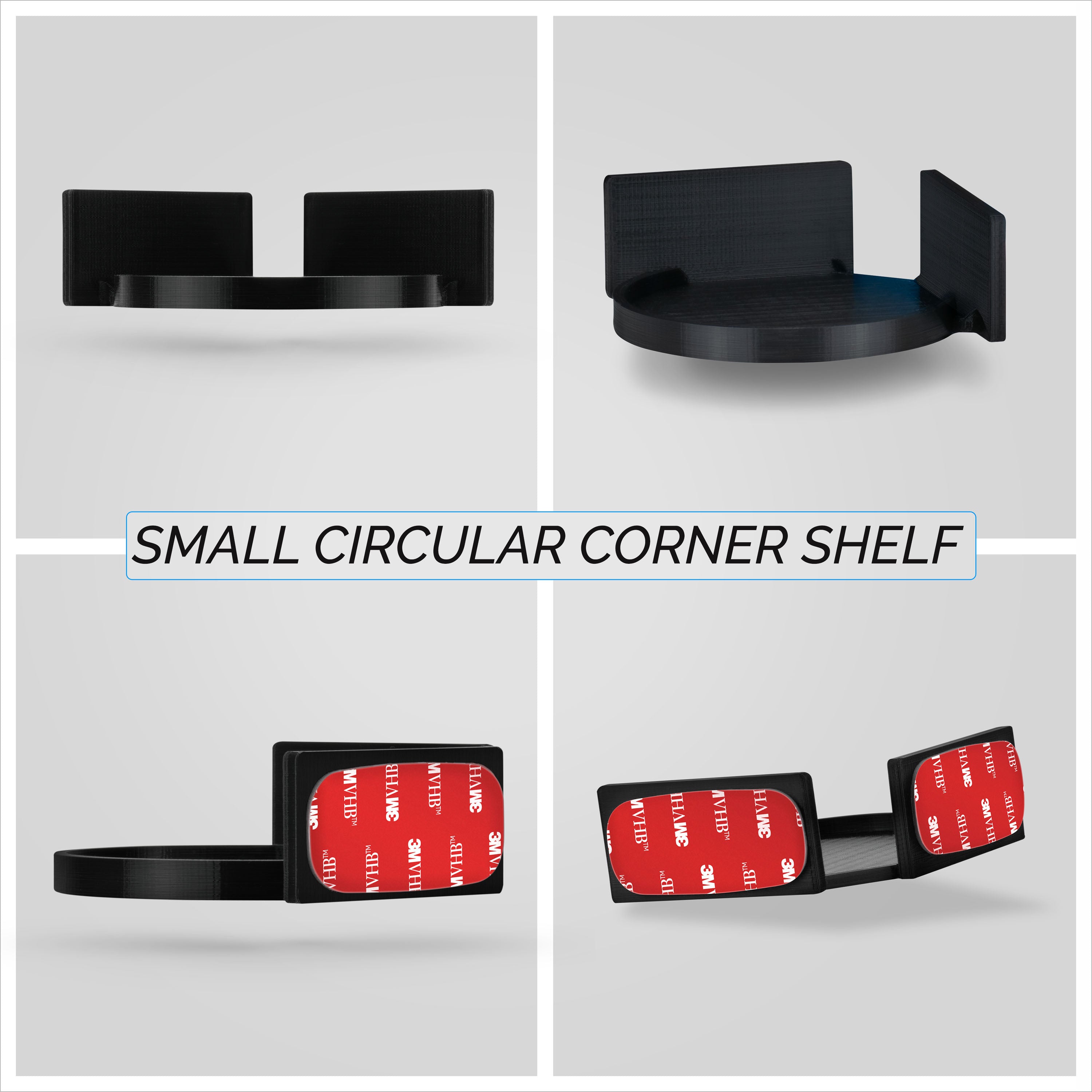 Adhesive Small Circular Corner Floating Shelf for Security Cameras, Ba -  Brainwavz Audio