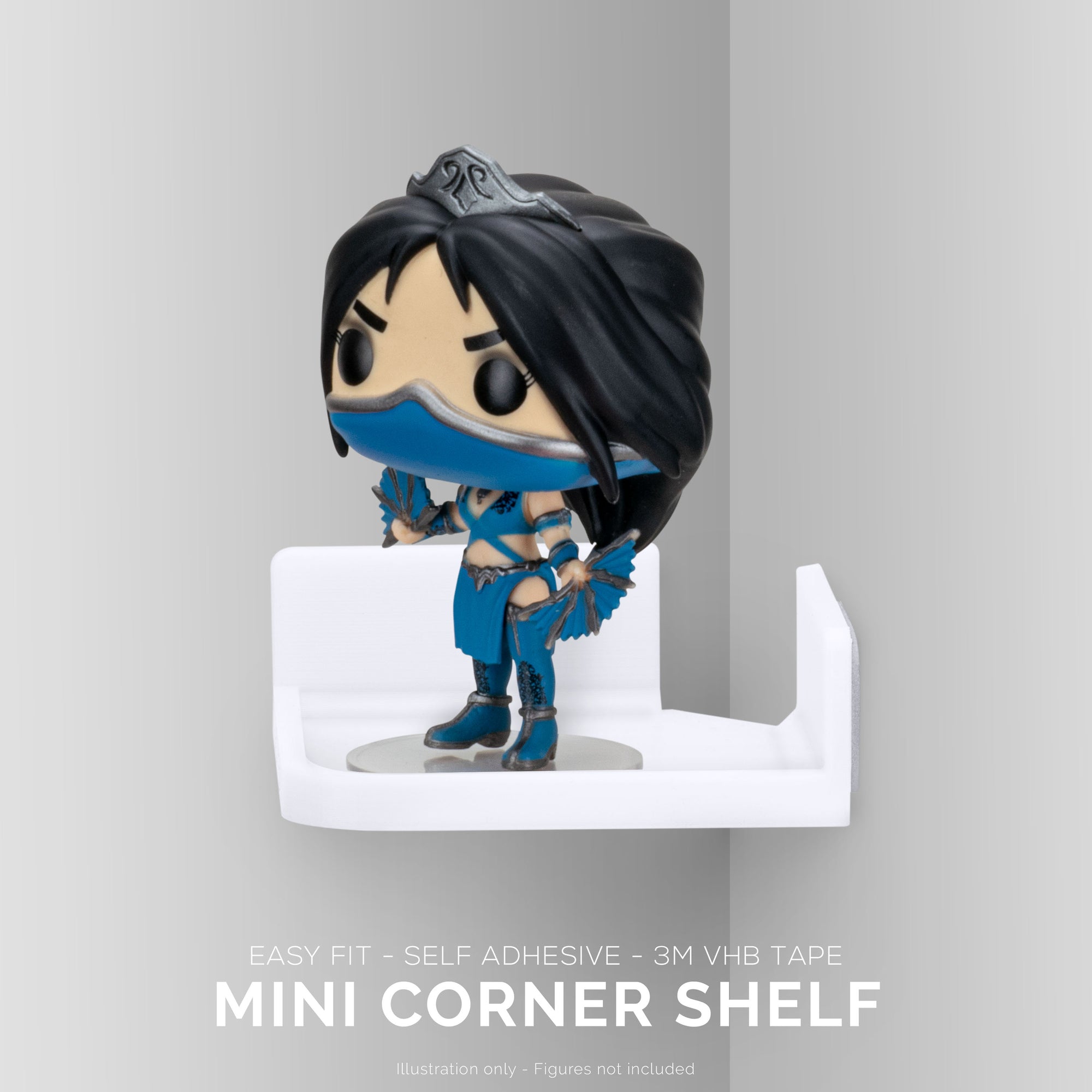 Small Adhesive Corner Floating Shelf for Security Cameras, Baby Monitors, Speakers, Plants &amp; More