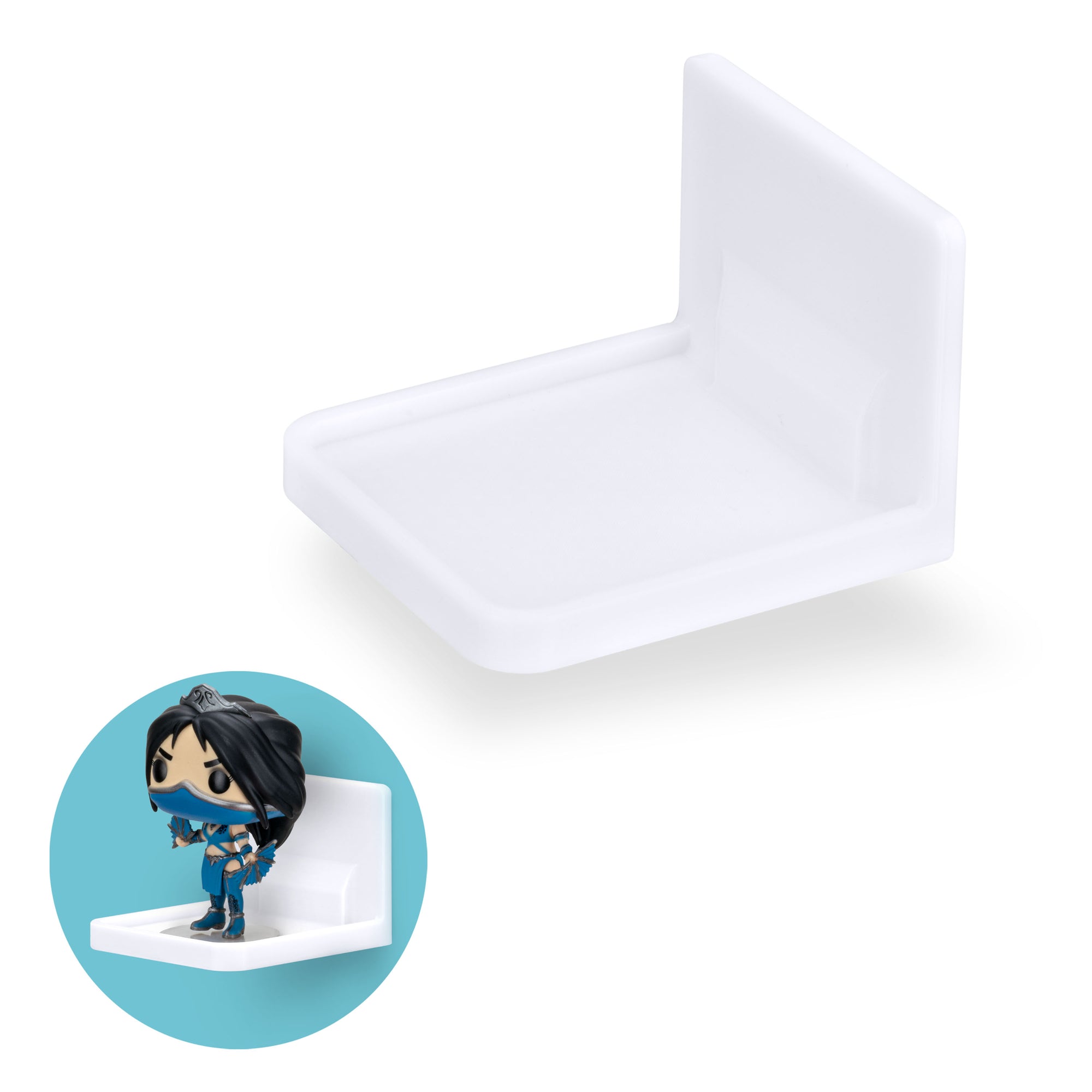 Adhesive Small Square Floating Shelf for Security Cameras, Baby Monitors, Speakers, Plants & More