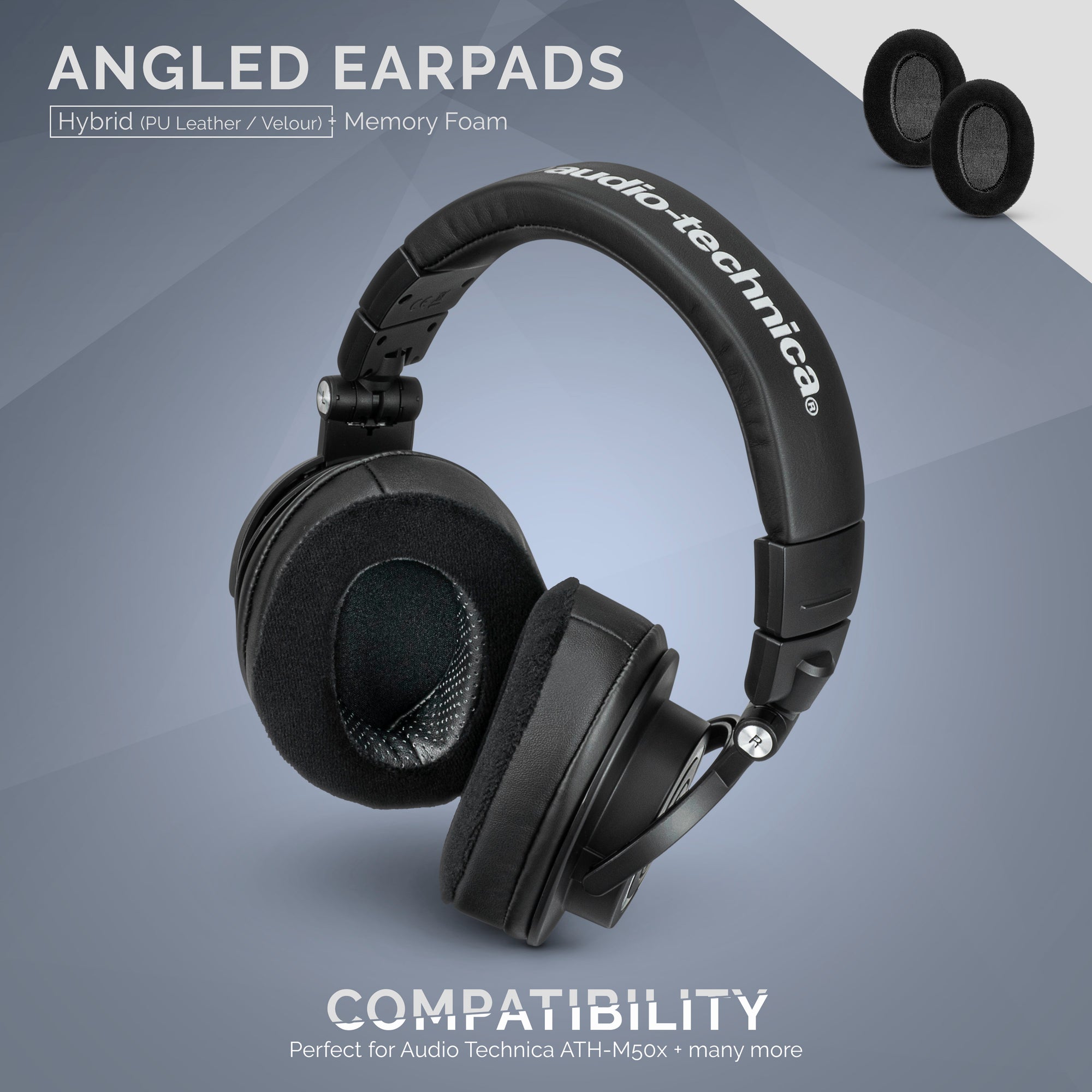 Hybrid Angled Oval Headphone Memory Foam Earpads