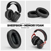Sheepskin Leather Angled Oval Headphone Memory Foam Earpads