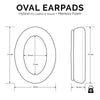 Protetores auriculares de espuma de memória de substituição oval híbrida - adequados para muitos fones de ouvido