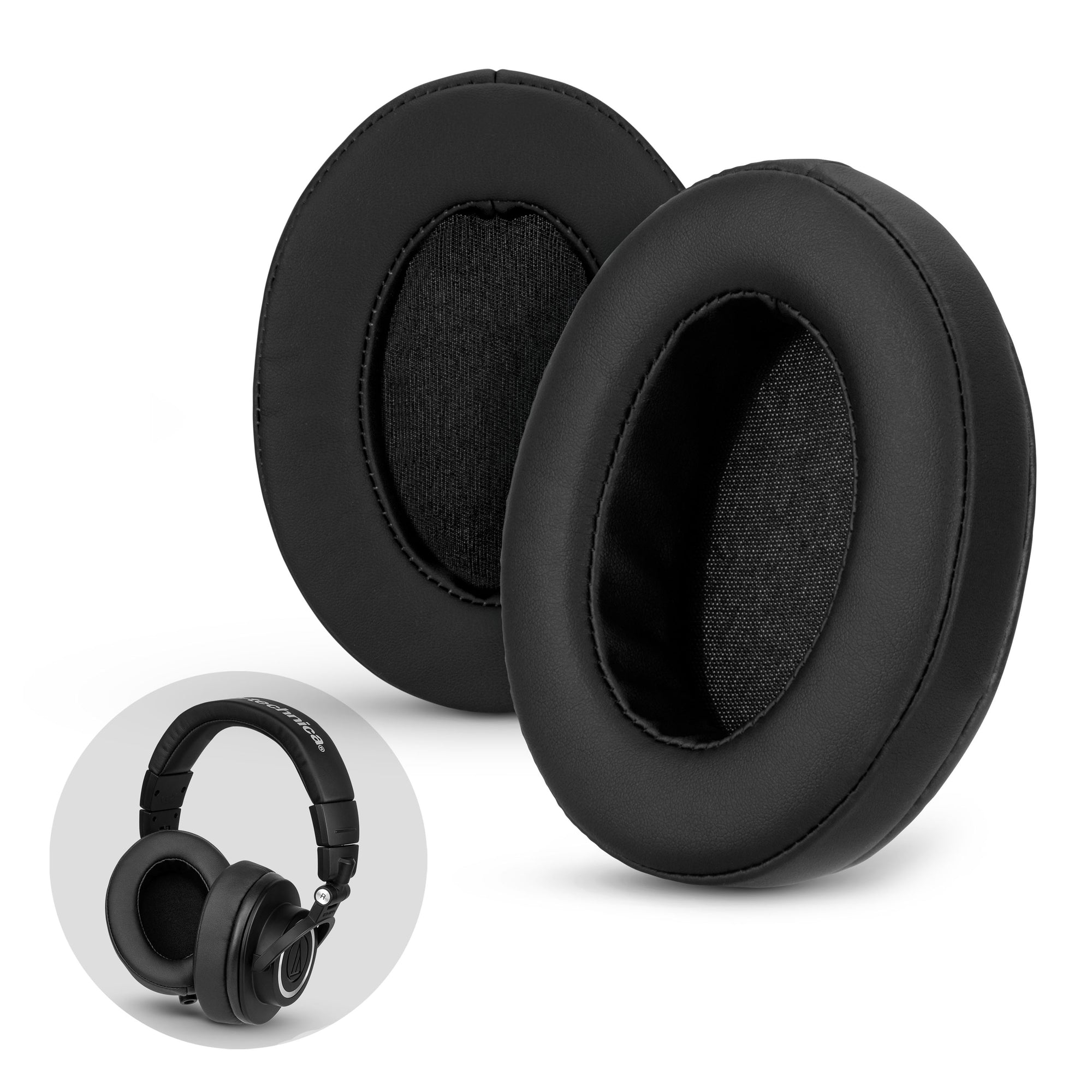 <transcy>Ovale PU-Leder-Ohrpolster - Geeignet für viele Kopfhörer (verschiedene Farben)</transcy>