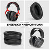 &lt;transcy&gt;Protetores de ouvido de espuma com memória para fones de ouvido - Oval - Couro de pele de carneiro&lt;/transcy&gt;