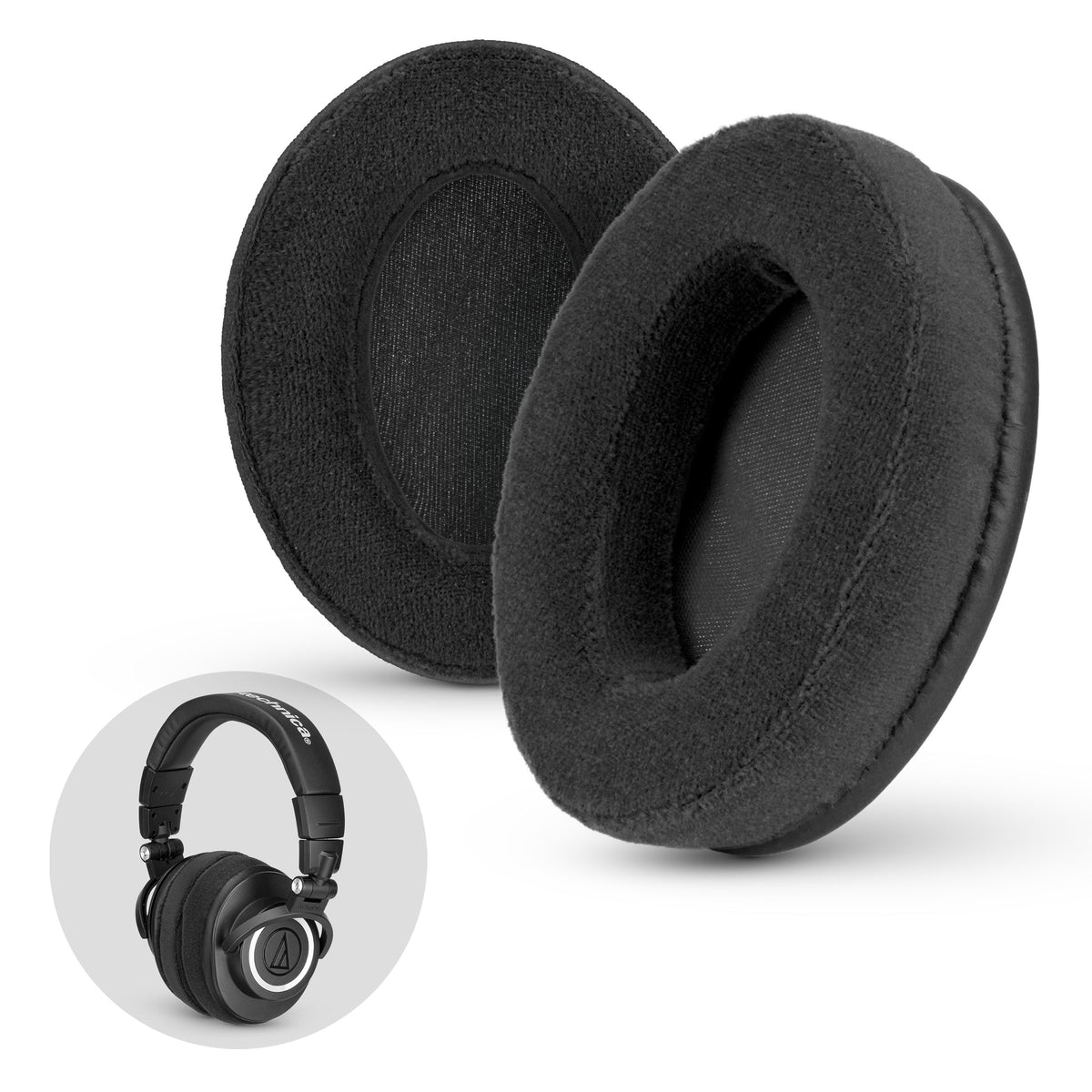 Upgraded Velour Earpads for ATH M50X, HyperX, SteelSeries, AKG, Shure & Many More Faux Leather