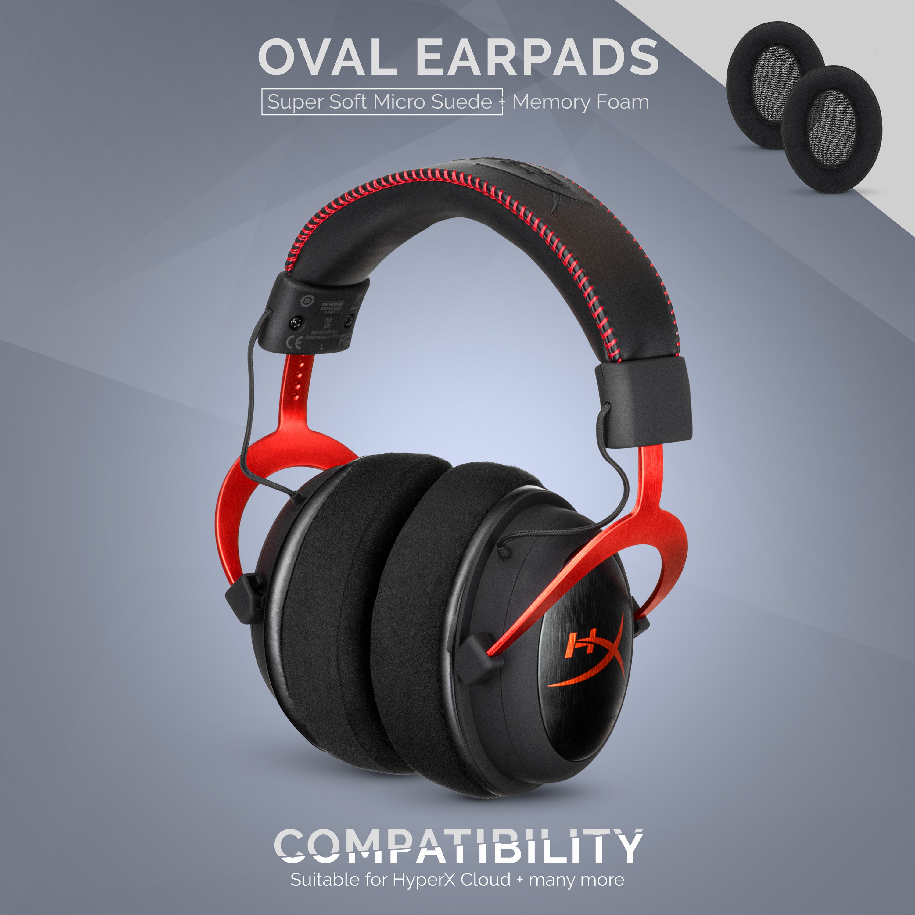 Headphone Memory Foam Earpads - Oval - Micro Suede - Brainwavz Audio