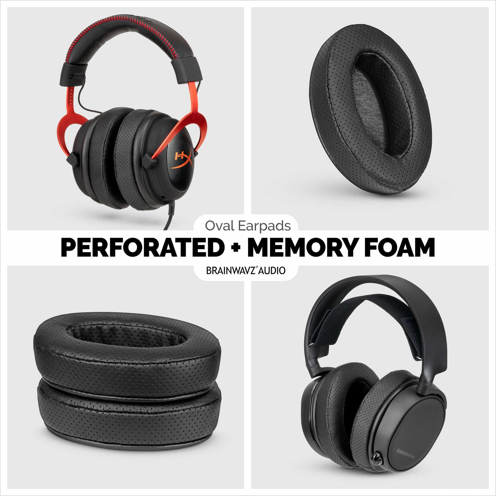 Headphone Memory Foam Earpads - Oval - Perforated