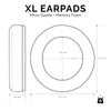 Pěnová sluchátka do uší s pamětí pro sluchátka - velikost XL - mikro semiš