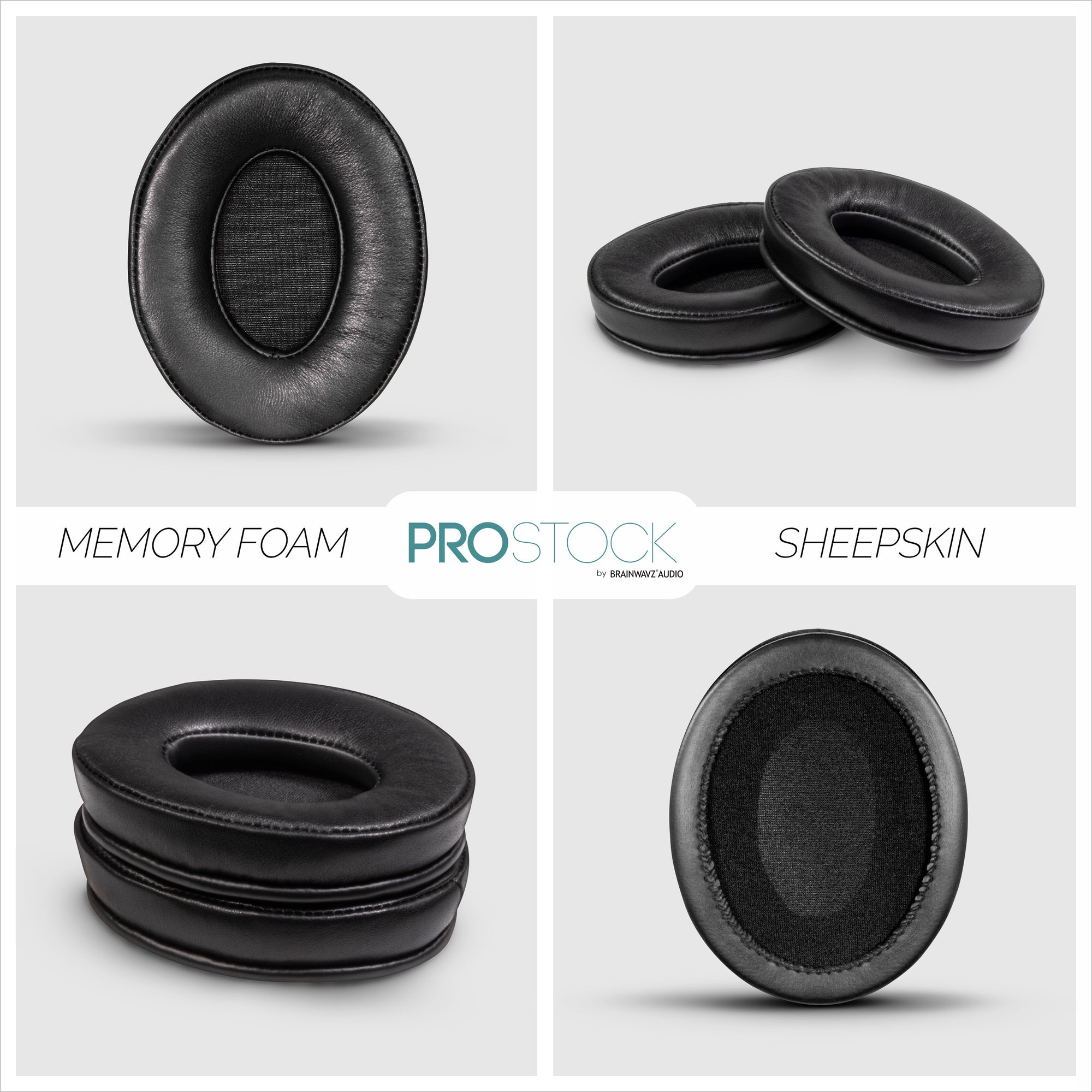 ProStock ATH M50X &amp; M Series Replacement Earpads - Custom Designed Shape with Memory Foam - Sheepskin Leather
