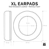 Almohadillas de espuma viscoelástica para auriculares - Tamaño XL - Piel de oveja