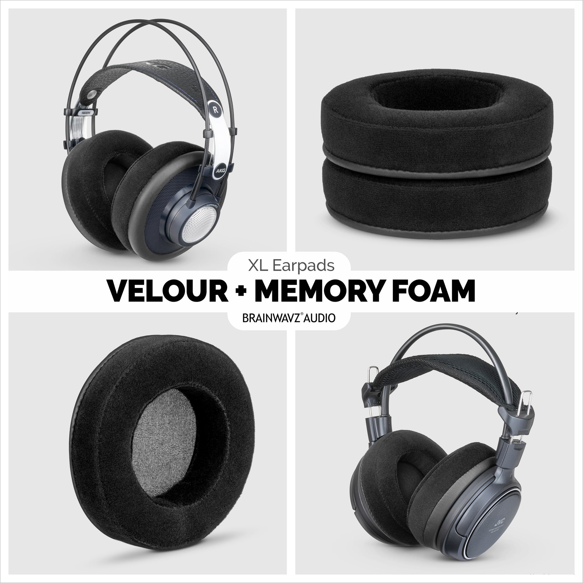 Headphone Memory Foam Earpads - XL Size - Velour
