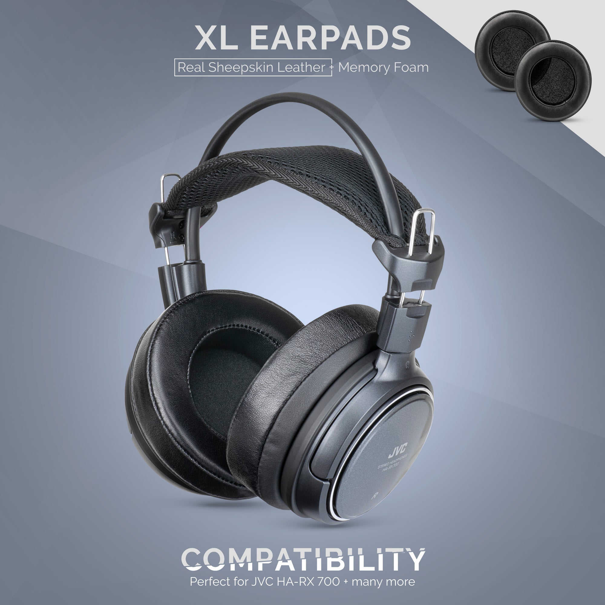 &lt;transcy&gt;Almohadillas de espuma viscoelástica para auriculares - Tamaño XL - Piel de oveja&lt;/transcy&gt;