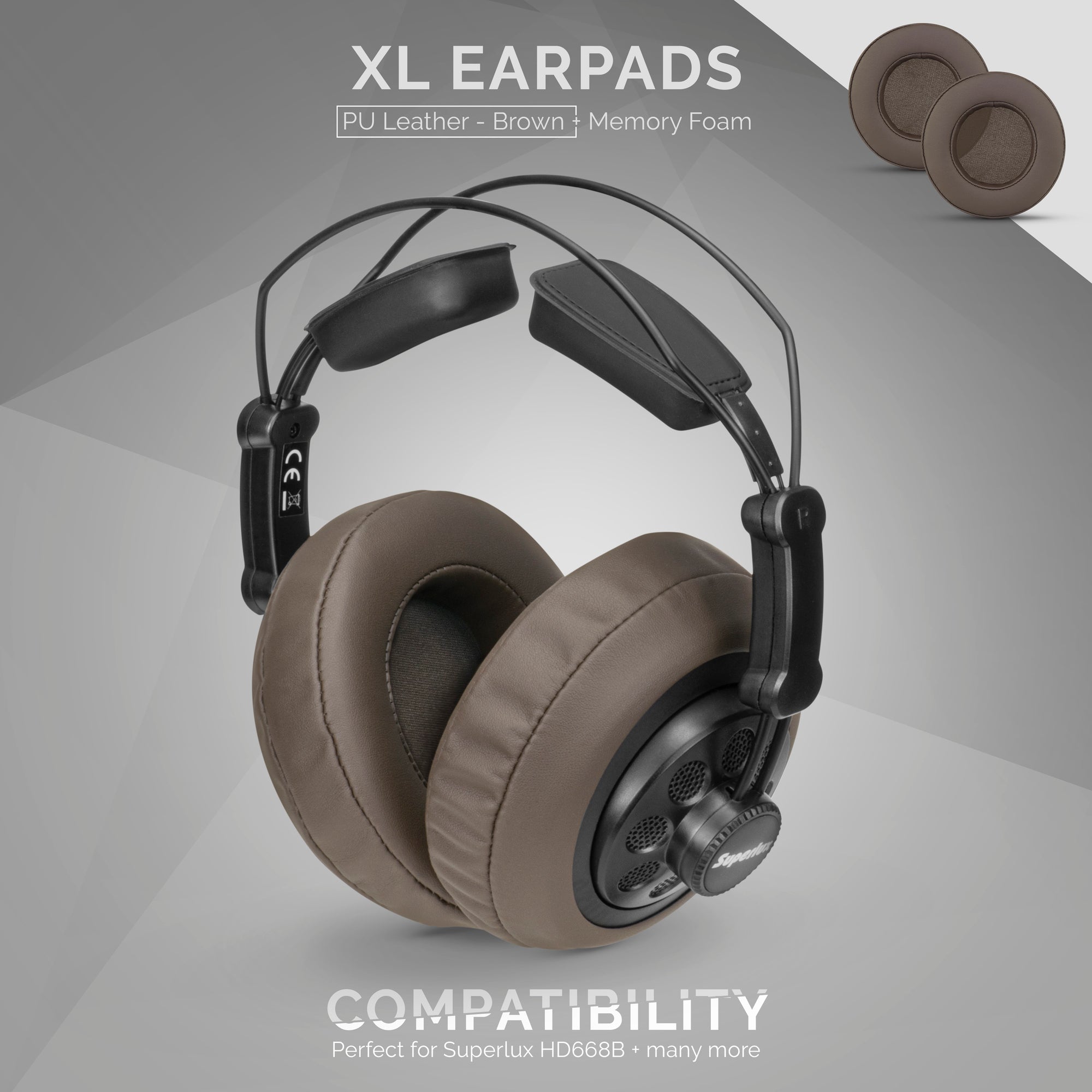 &lt;transcy&gt;Auricolari in memory foam per cuffie - Taglia XL - Pelle PU (vari colori)&lt;/transcy&gt;