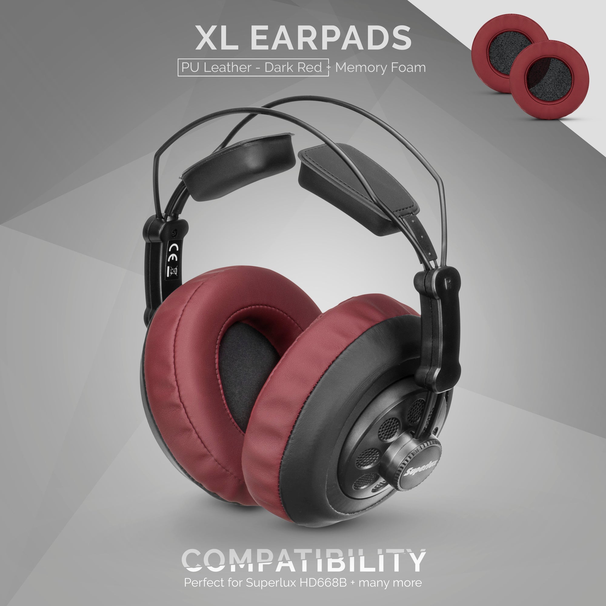 &lt;transcy&gt;Auricolari in memory foam per cuffie - Taglia XL - Pelle PU (vari colori)&lt;/transcy&gt;