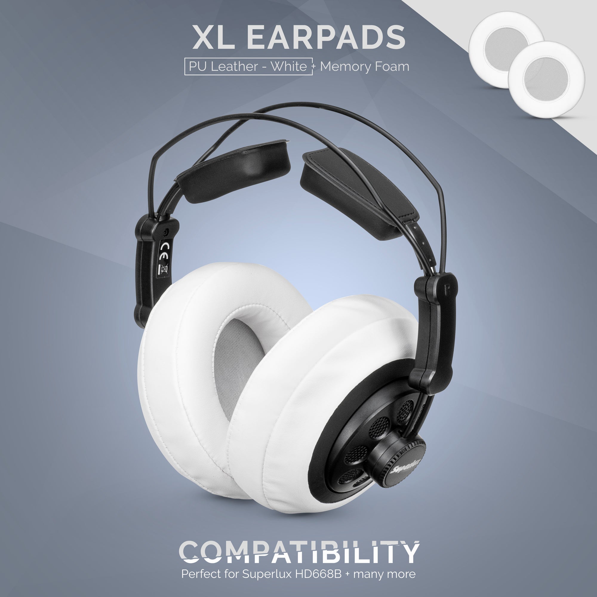 &lt;transcy&gt;Auricolari in memory foam per cuffie - Taglia XL - Pelle PU (vari colori)&lt;/transcy&gt;