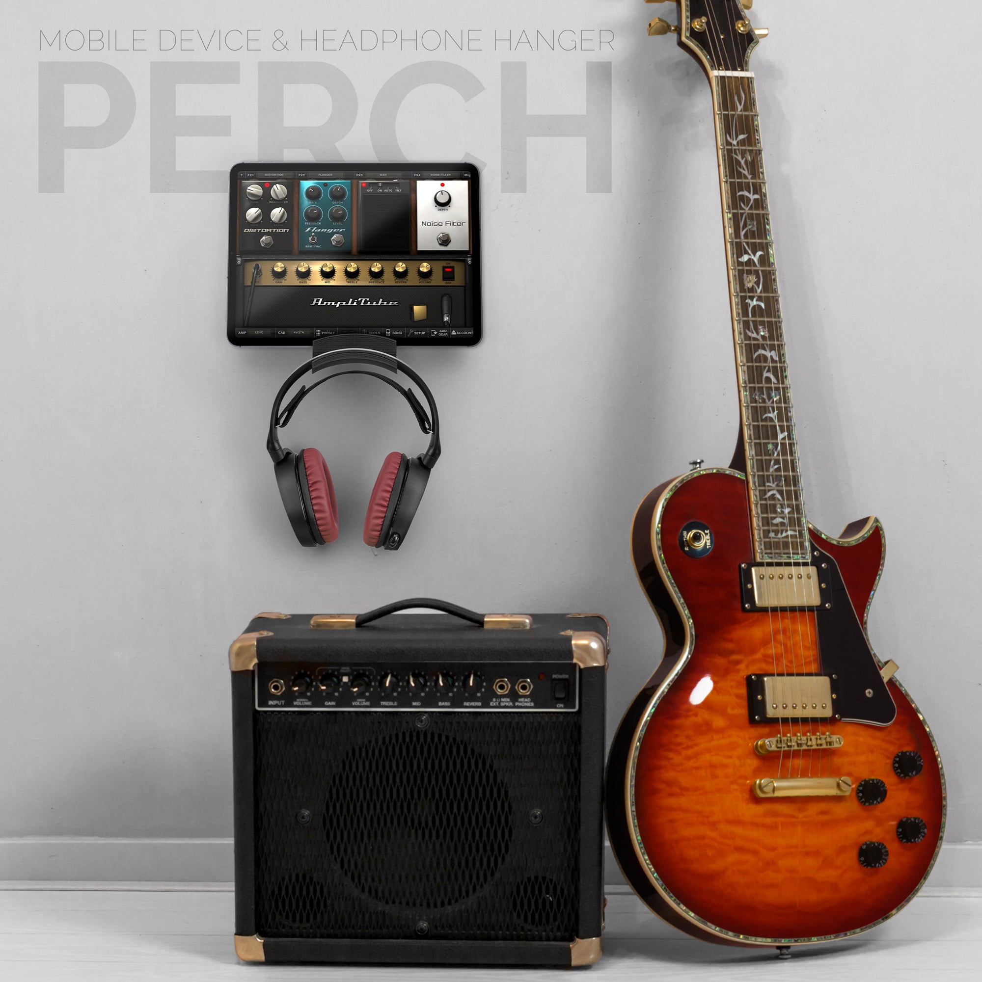 The Perch - Tablet / Phone Mount &amp; Headphone Hanger - iPhone, iPad &amp; Most Android Devices