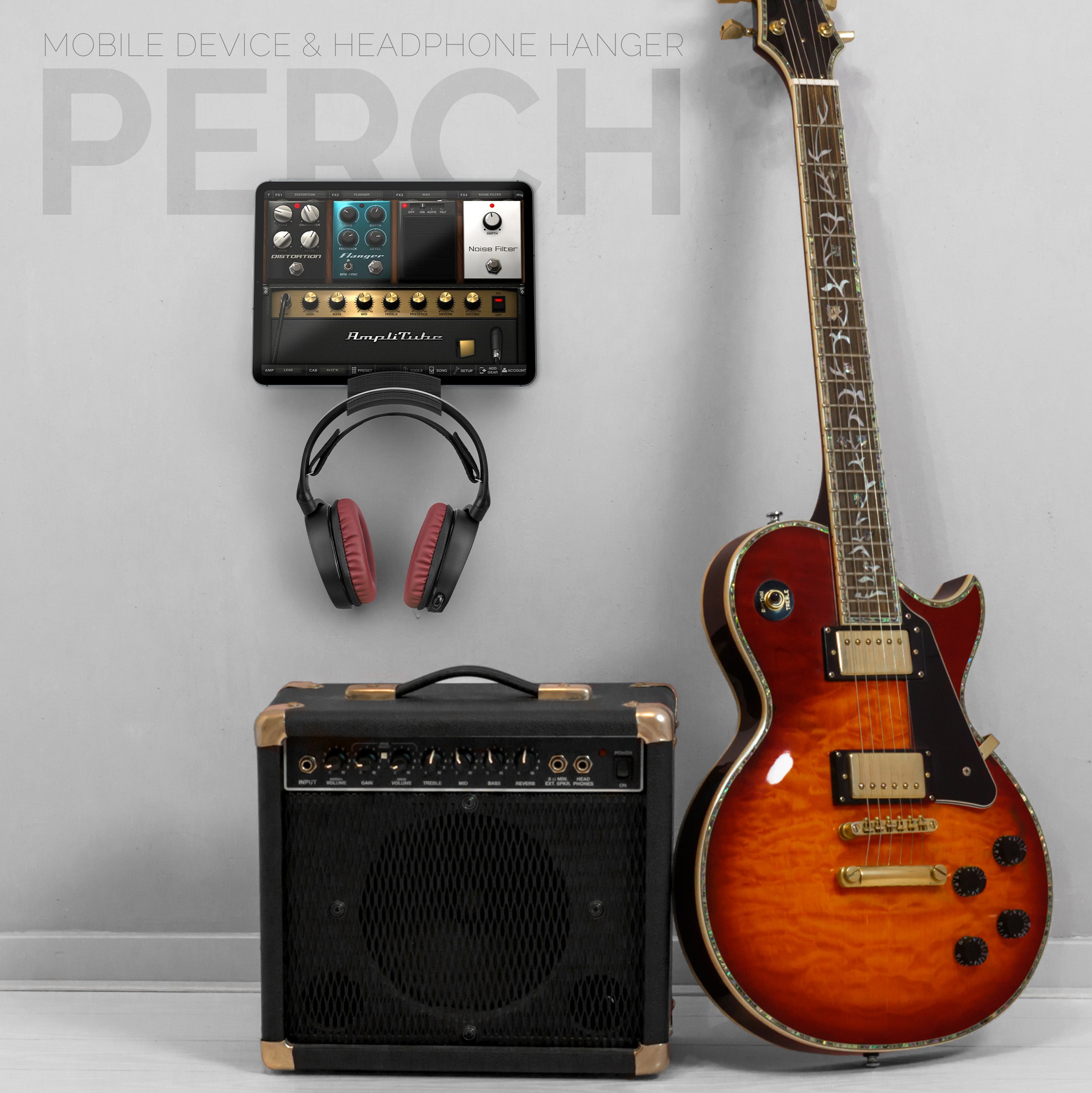 Perch Audio The Perch - Tablet / Phone Mount & Headphone Hanger - iPhone, iPad & M ...