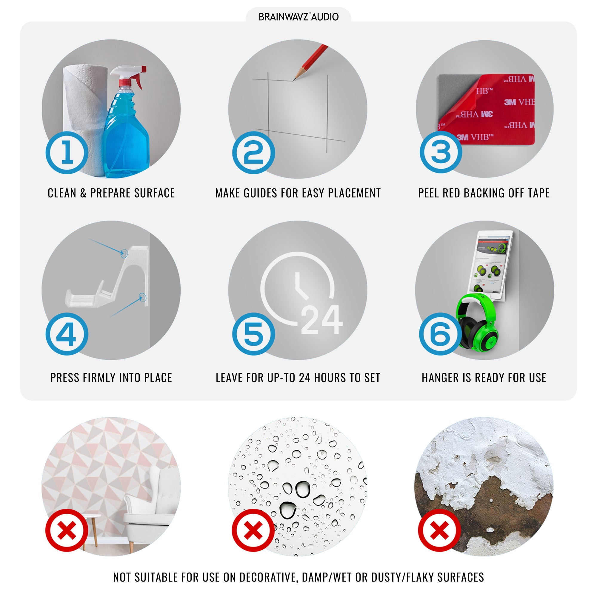 The Perch - Tablet / Phone Mount &amp; Headphone Hanger - iPhone, iPad &amp; Most Android Devices