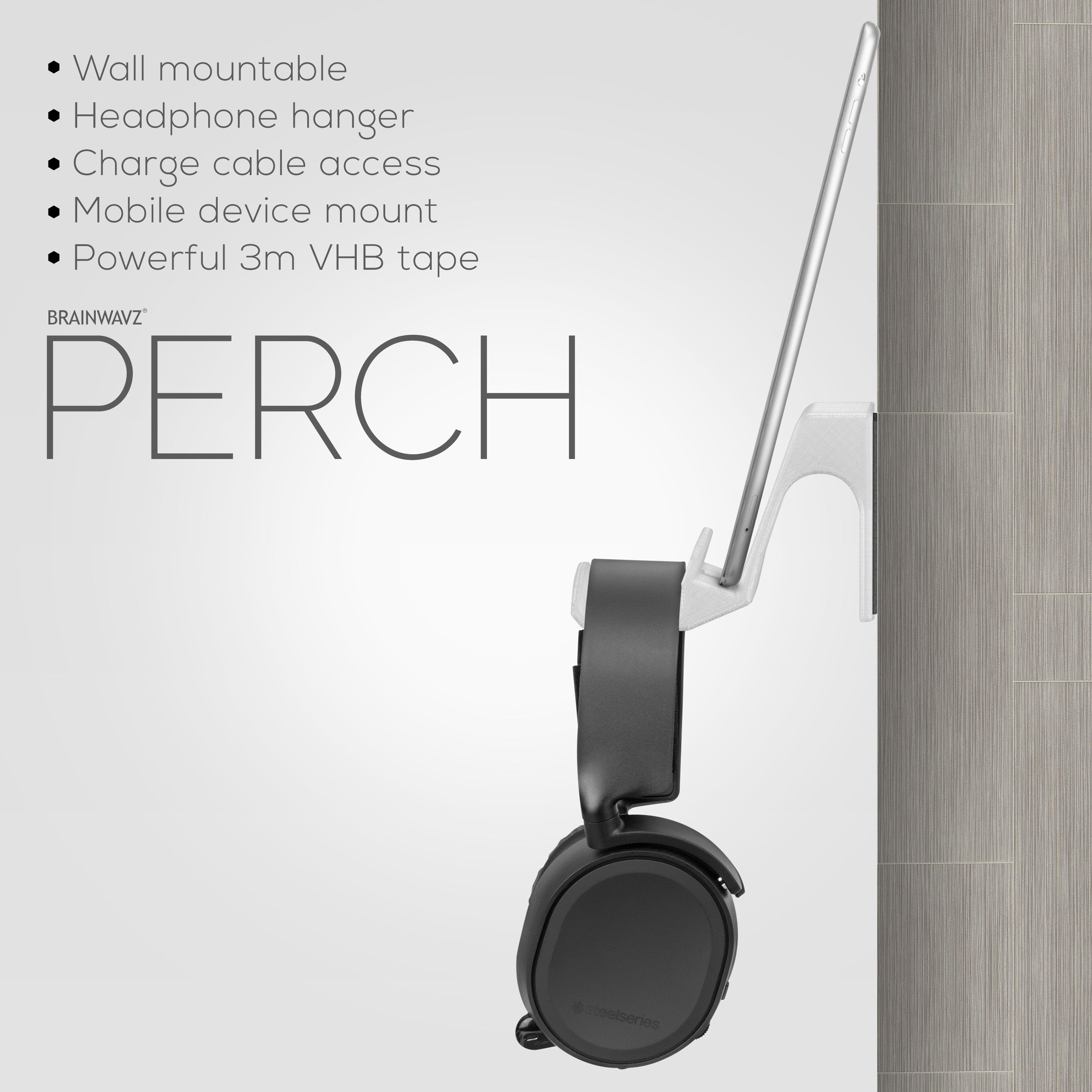 Perch Audio The Perch - Tablet / Phone Mount & Headphone Hanger - iPhone, iPad & M ...