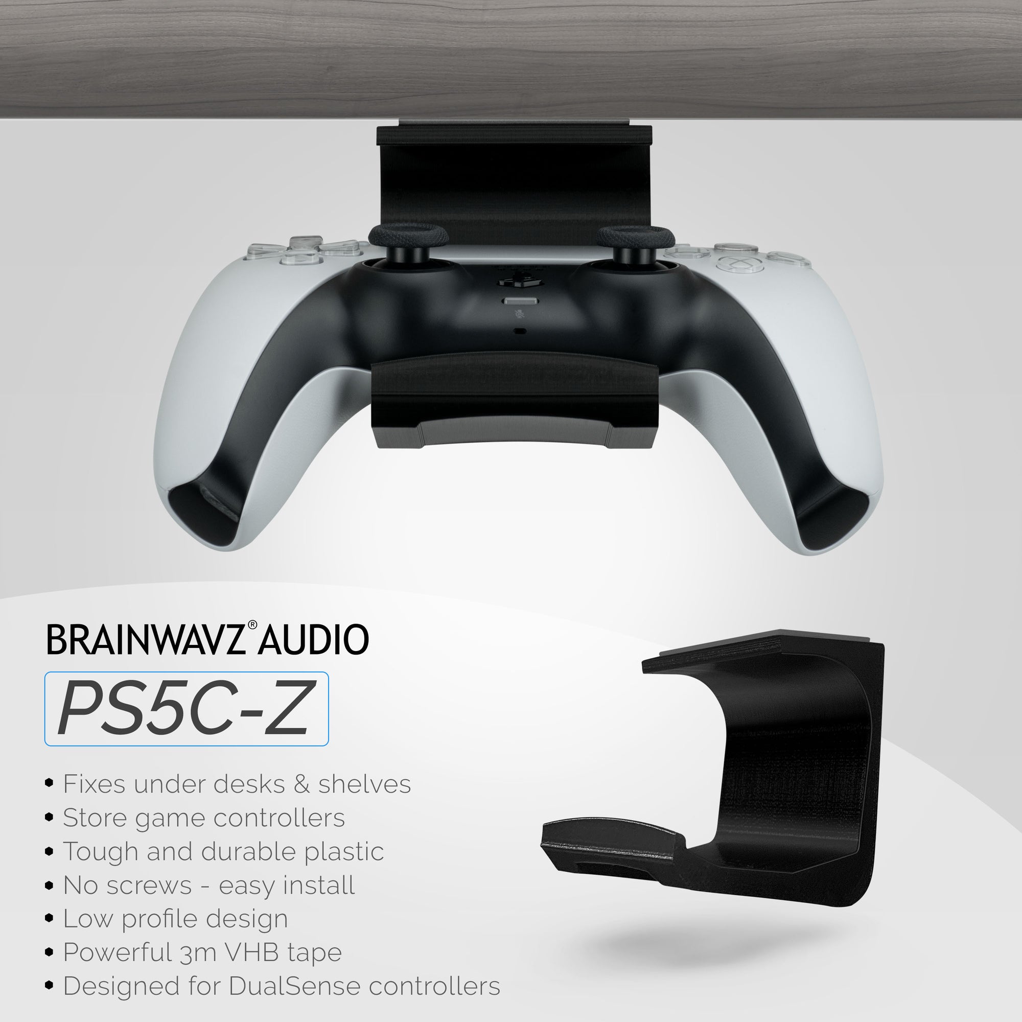 Support de suspension sous le bureau pour contrôleur de jeu PlayStation PS5  DualSense - Brainwavz Audio