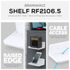 מדף צף קטן בגודל 6.5 אינץ', דבק והברגה, לרמקולי Bluetooth, מצלמות, צמחים, צעצועים ועוד, מחזיק אוניברסלי, קל להתקנה (SHELF RF2106.5, לבן)