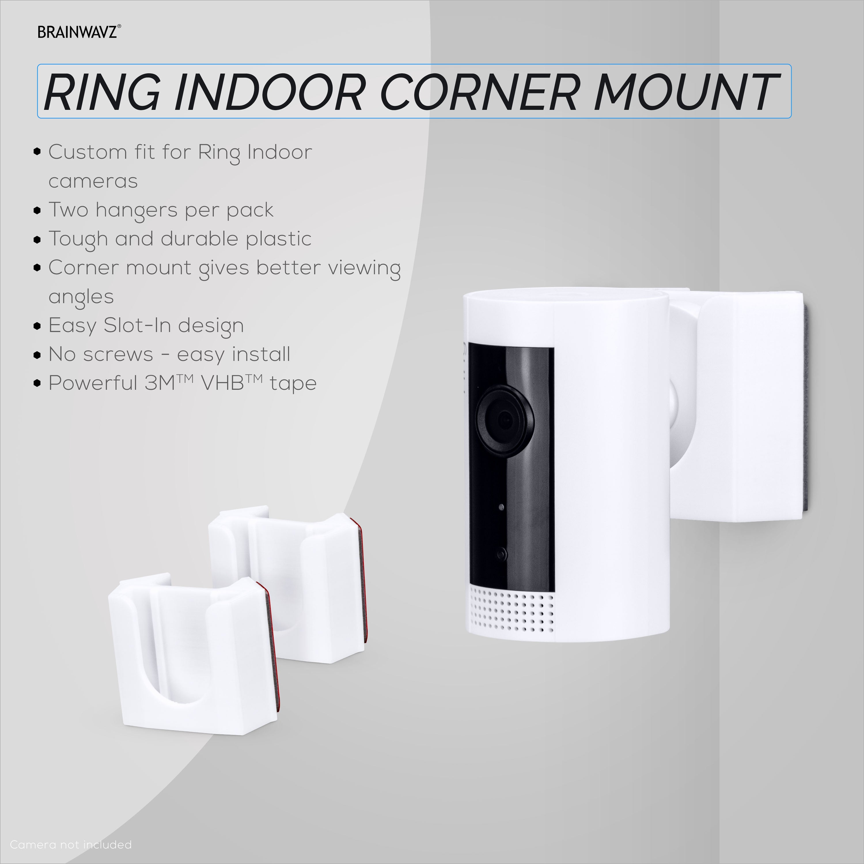 Corner Wall Mount For Ring Indoor (2 Pack) Security Camera - Adhesive ...