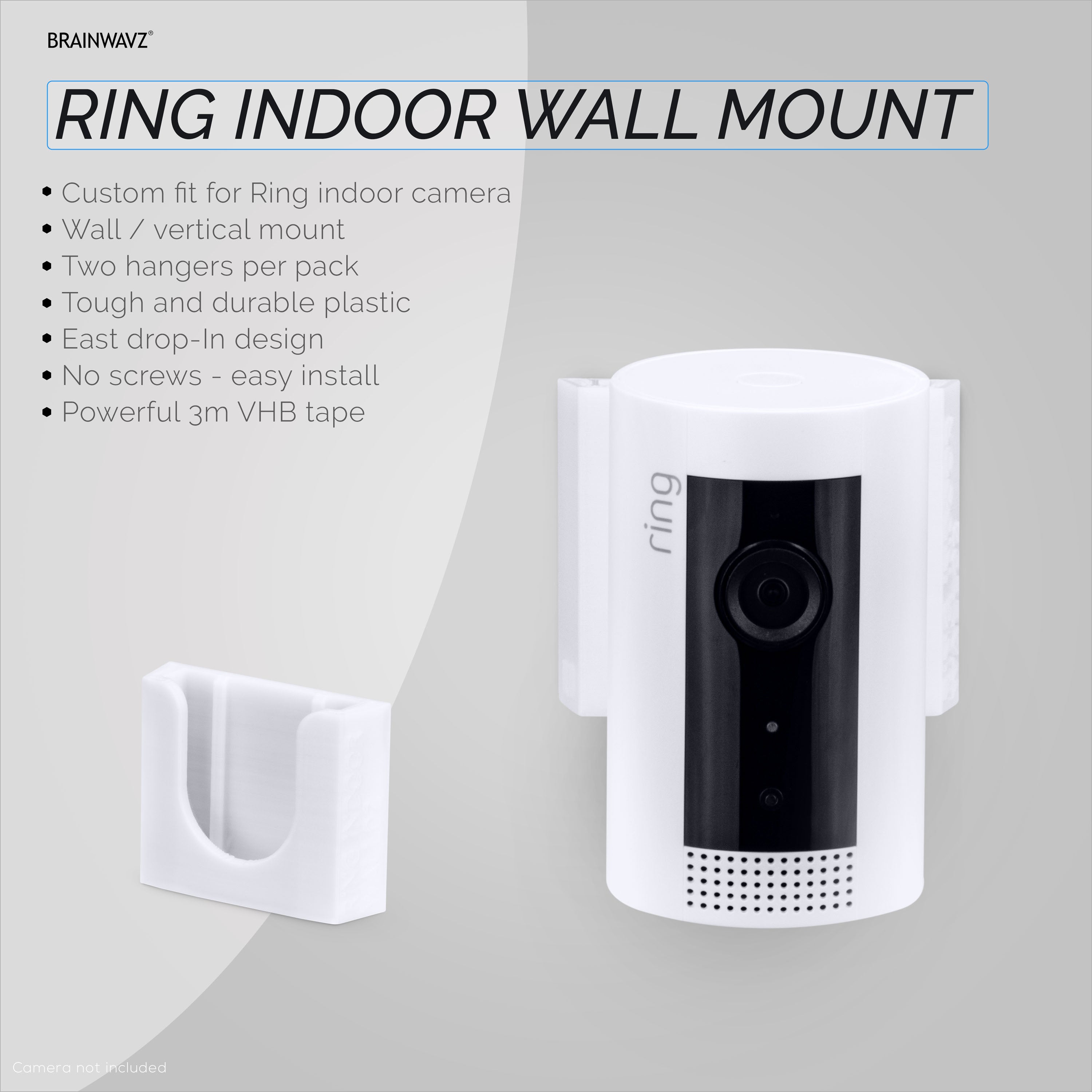 Ring Indoor Camera Wall Mount (2 Pack) Adhesive Holder, Easy to Instal ...