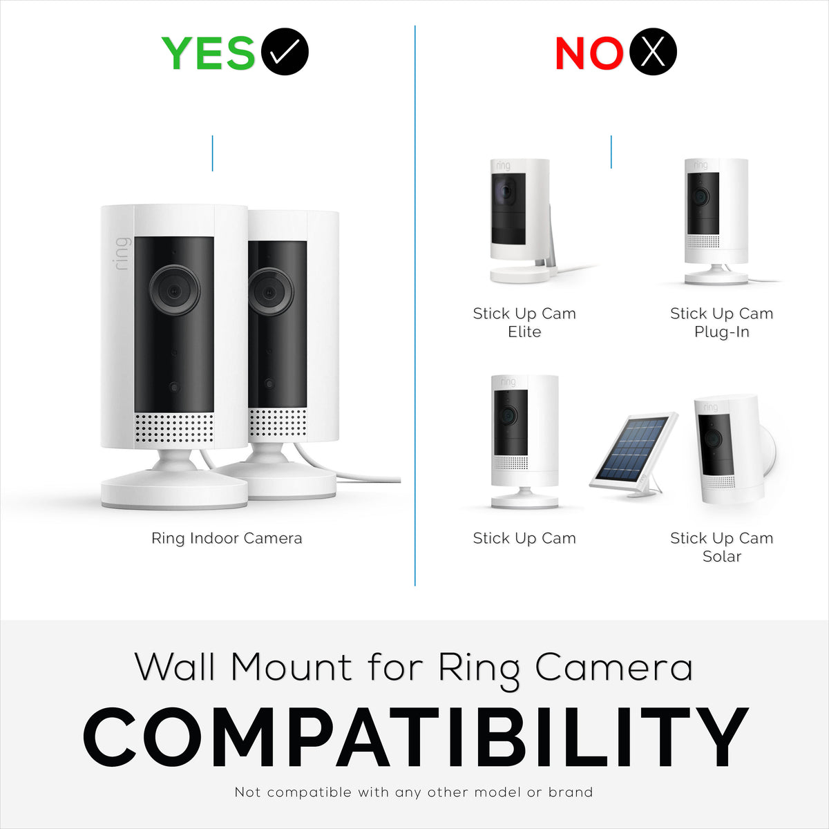 Ring Indoor Camera Wall Mount (2 Pack) Adhesive Holder, Easy to Instal ...
