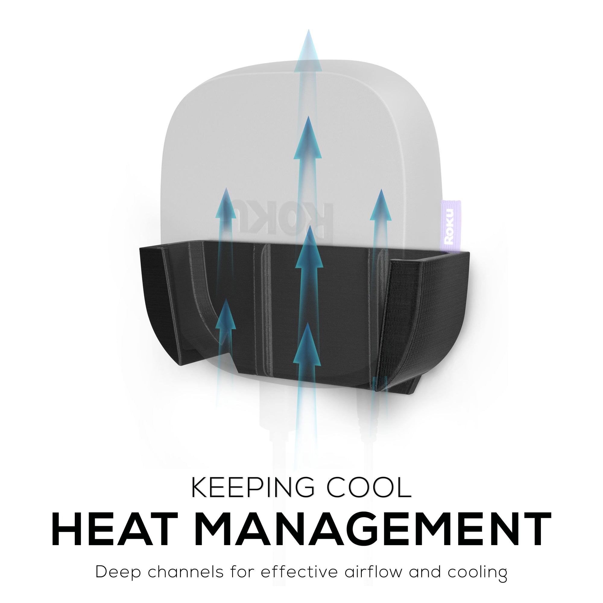 Roku Ultra 2020 Wall &amp; TV Mount - Adhesive Holder, No Screws or Mess