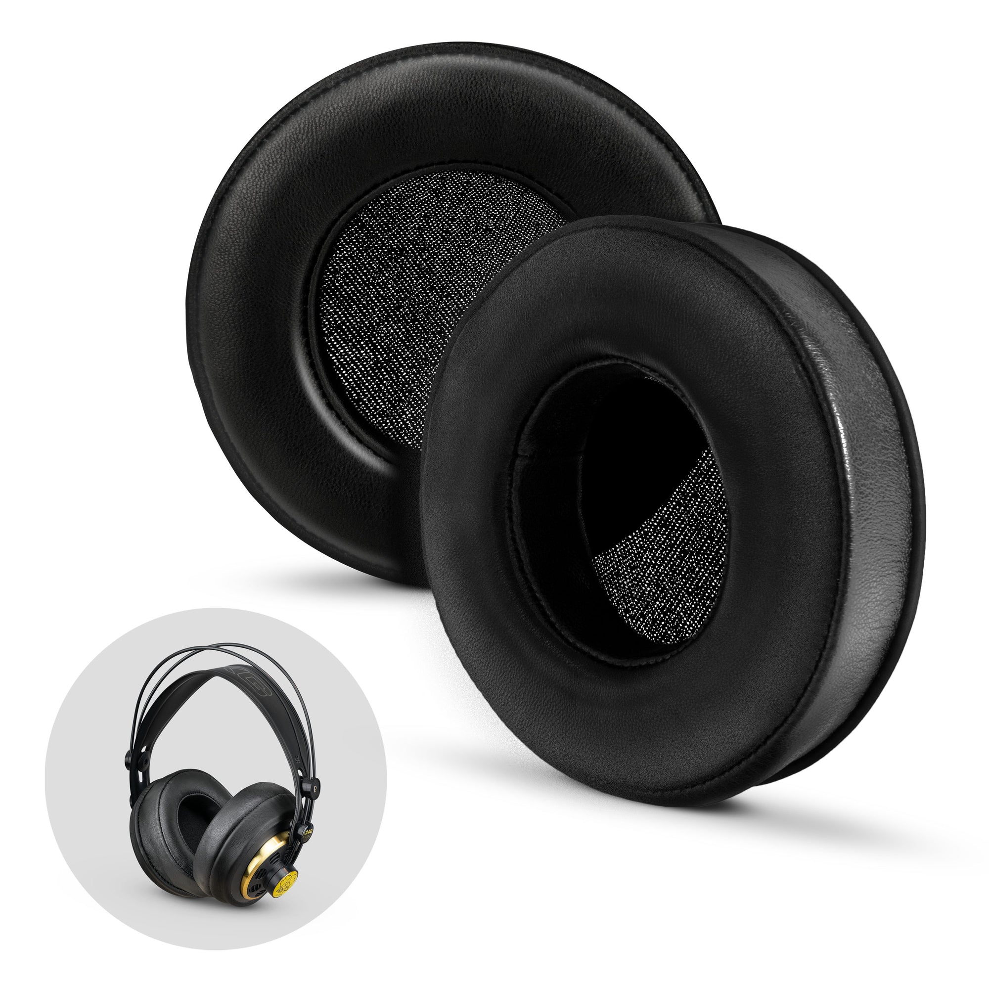 Headphone Memory Foam Earpads - Round  - Sheepskin Leather